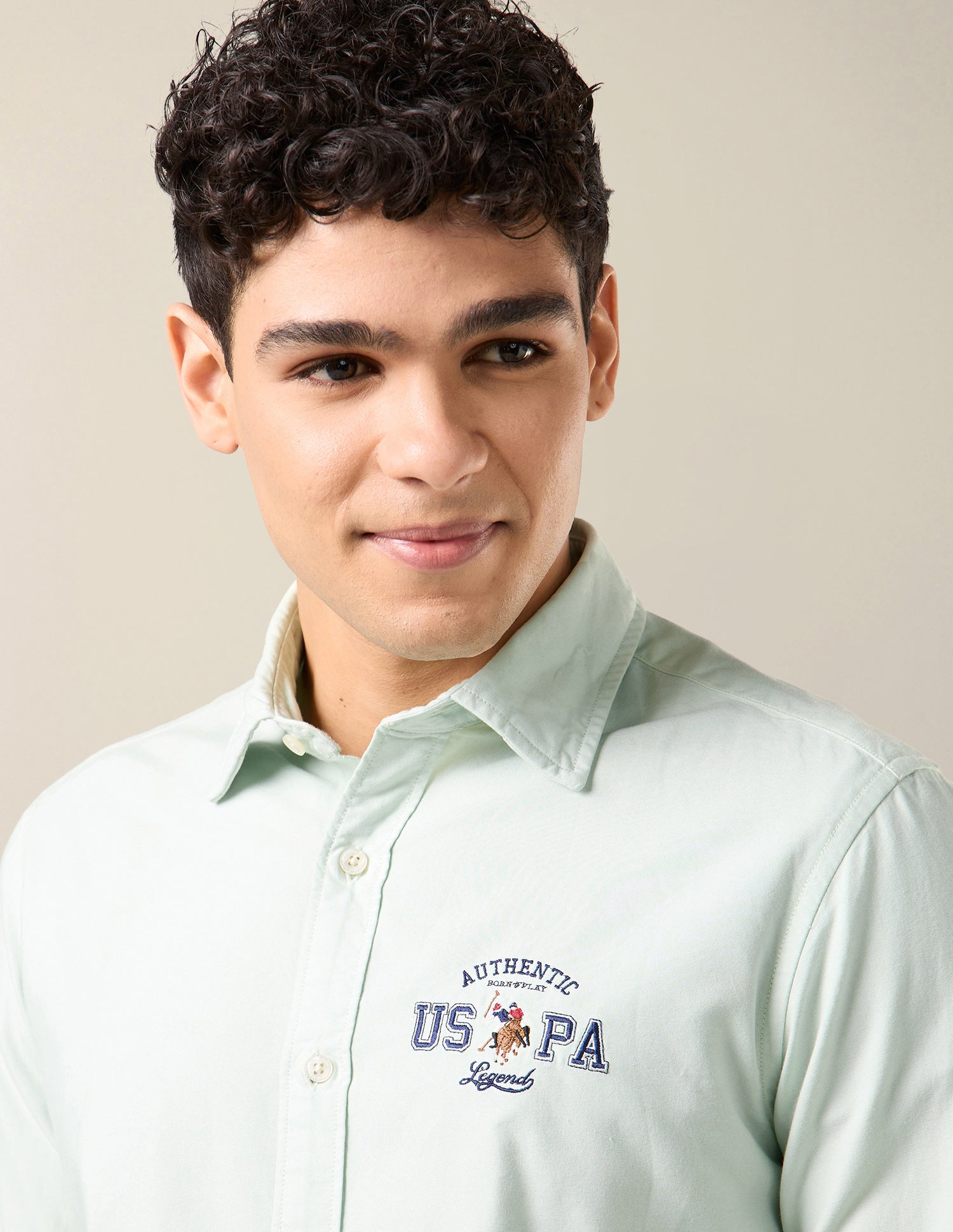Oxford Regular Fit Shirt Light Green - U.S. Polo Assn. India | Large