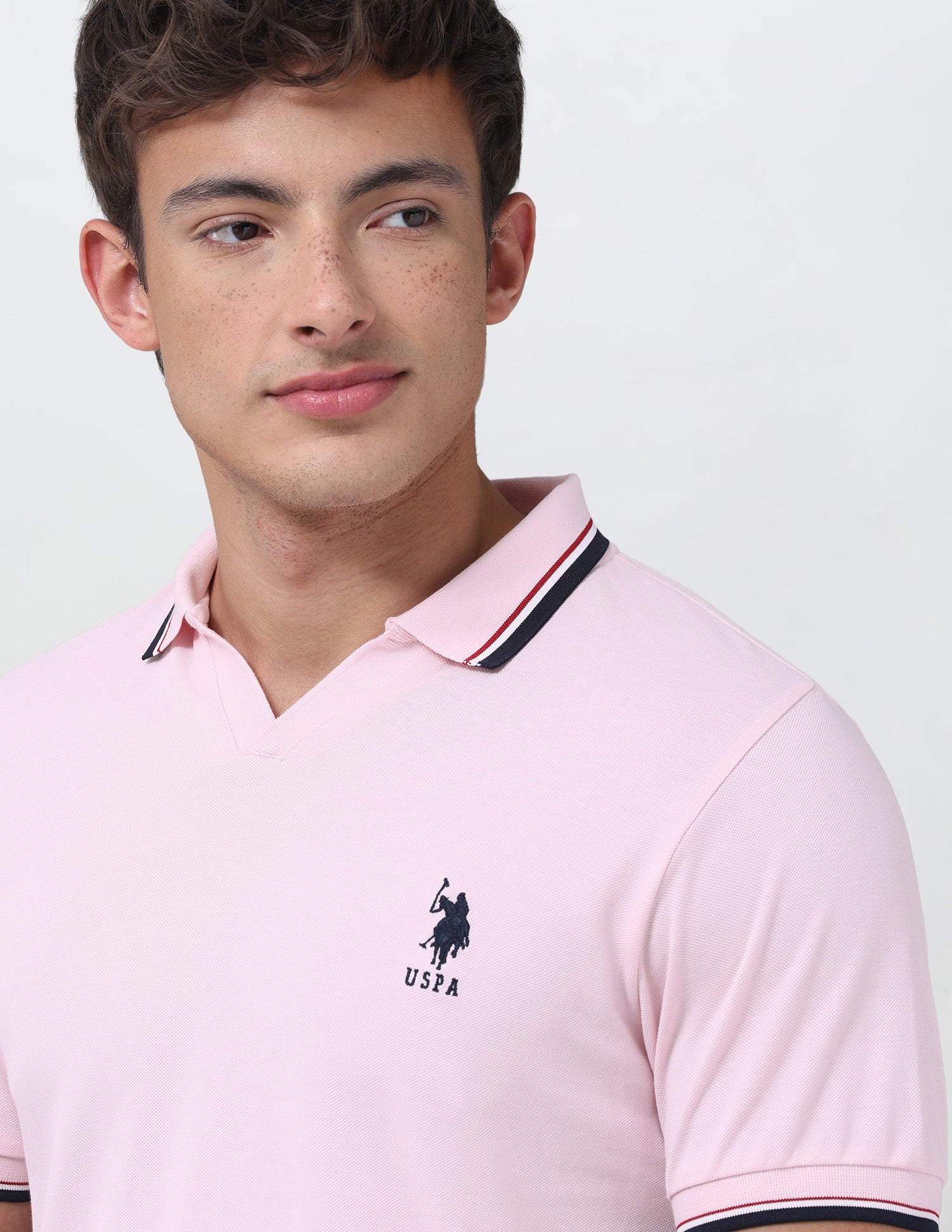 Solid Relaxed Fit Polo Shirt Light Pink - U.S. Polo Assn. India | Large