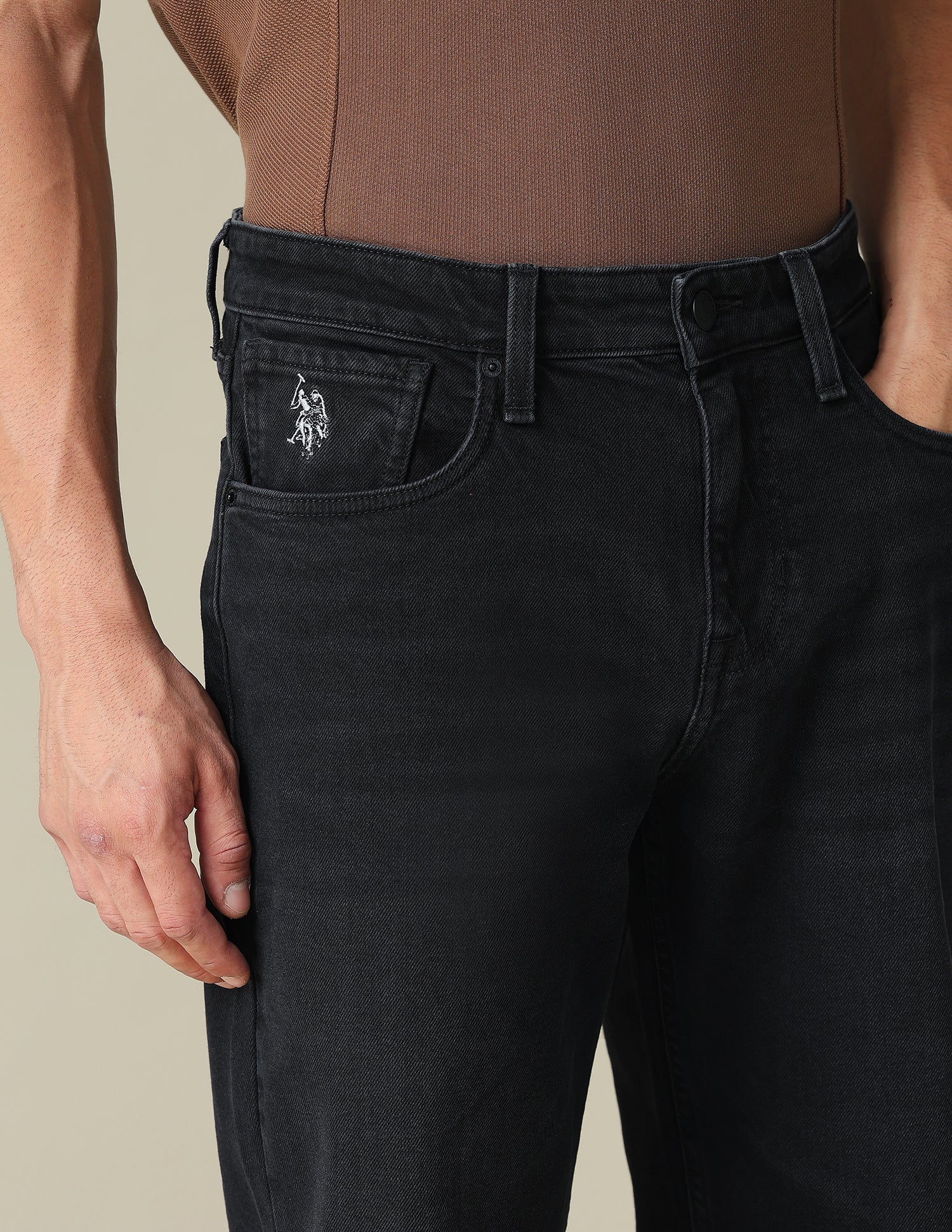 Shawn Relaxed Fit Black Jeans Black - U.S. Polo Assn. India | Large
