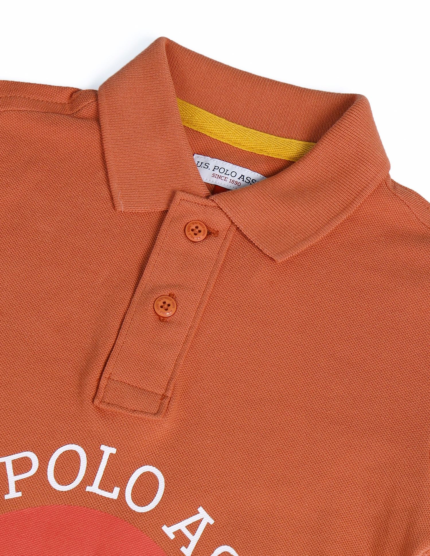 Boys Brand Printed Polo Shirt Rust - U.S. POLO ASSN. | Large