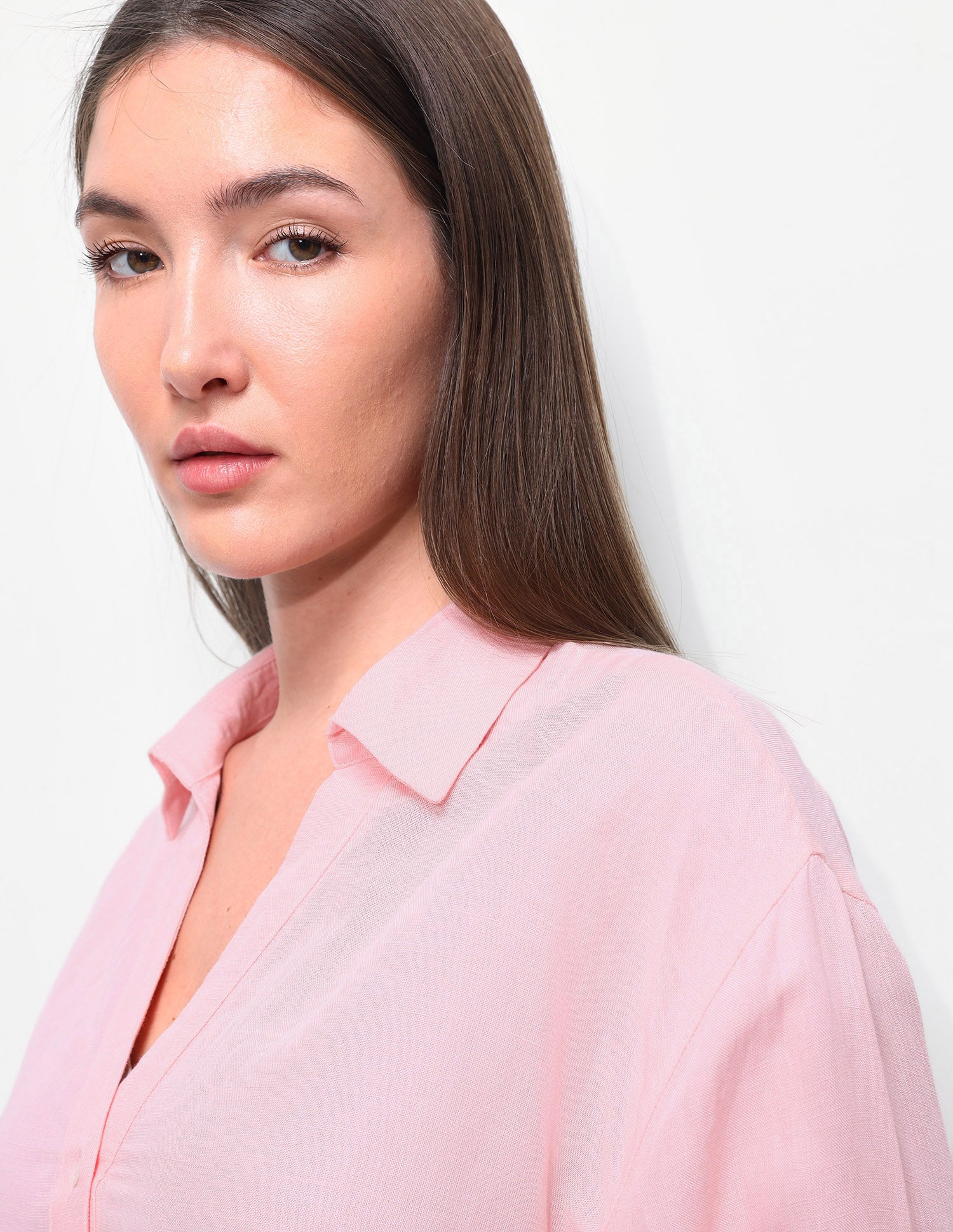 Solid Relaxed Fit Drop Shoulder Shirt Pink - U.S. Polo Assn. India | Large