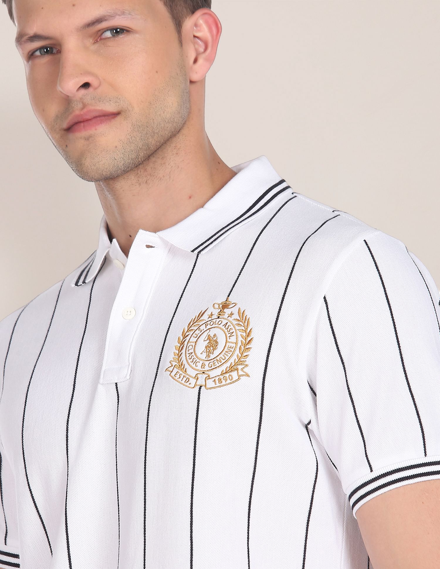 Vertical Stripe Heritage Logo Polo Shirt – U.S. Polo Assn. India