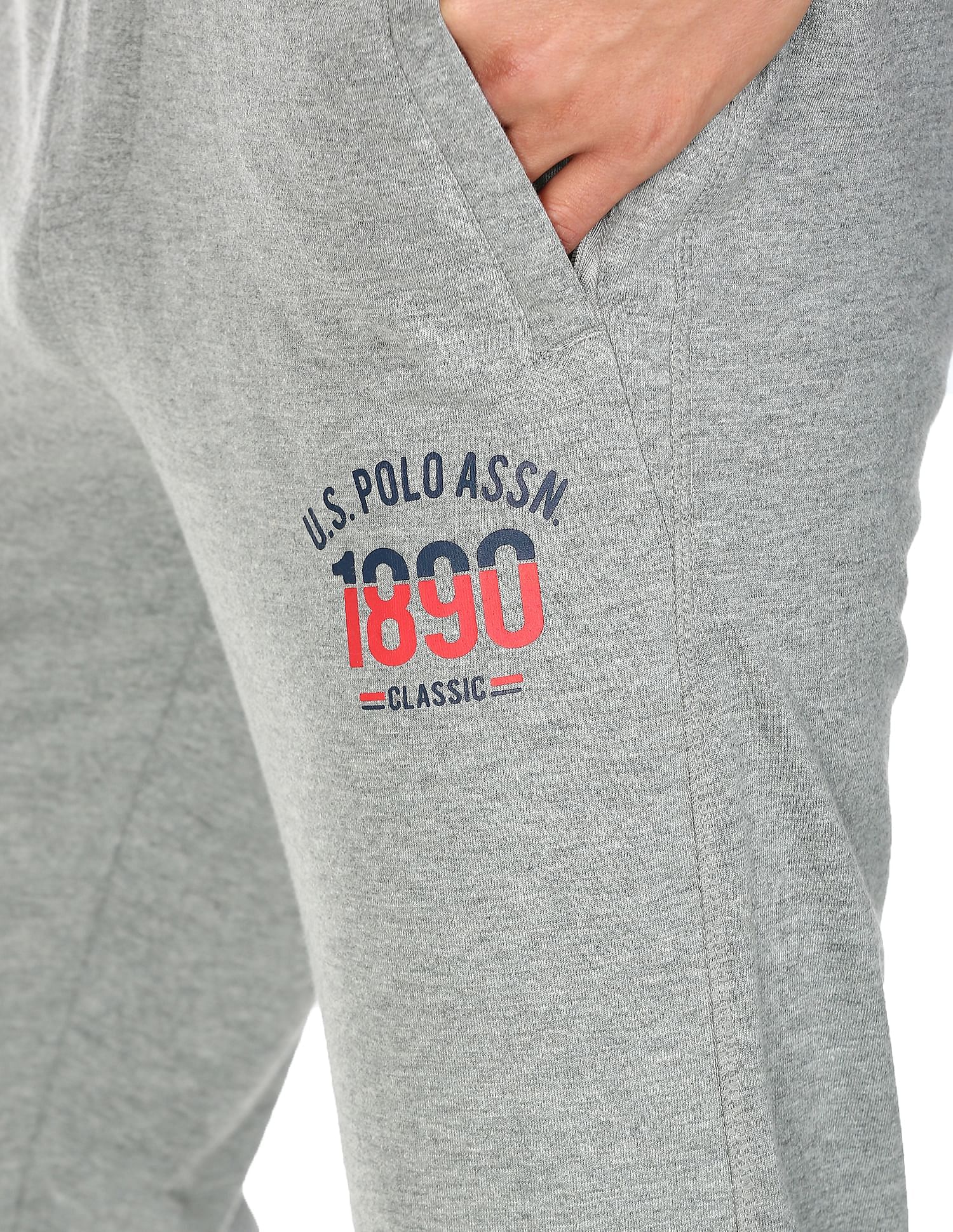 Comfort Fit Mid Rise I606 Lounge Track Pants - Pack Of 1 Grey - U.S. POLO ASSN. | Large