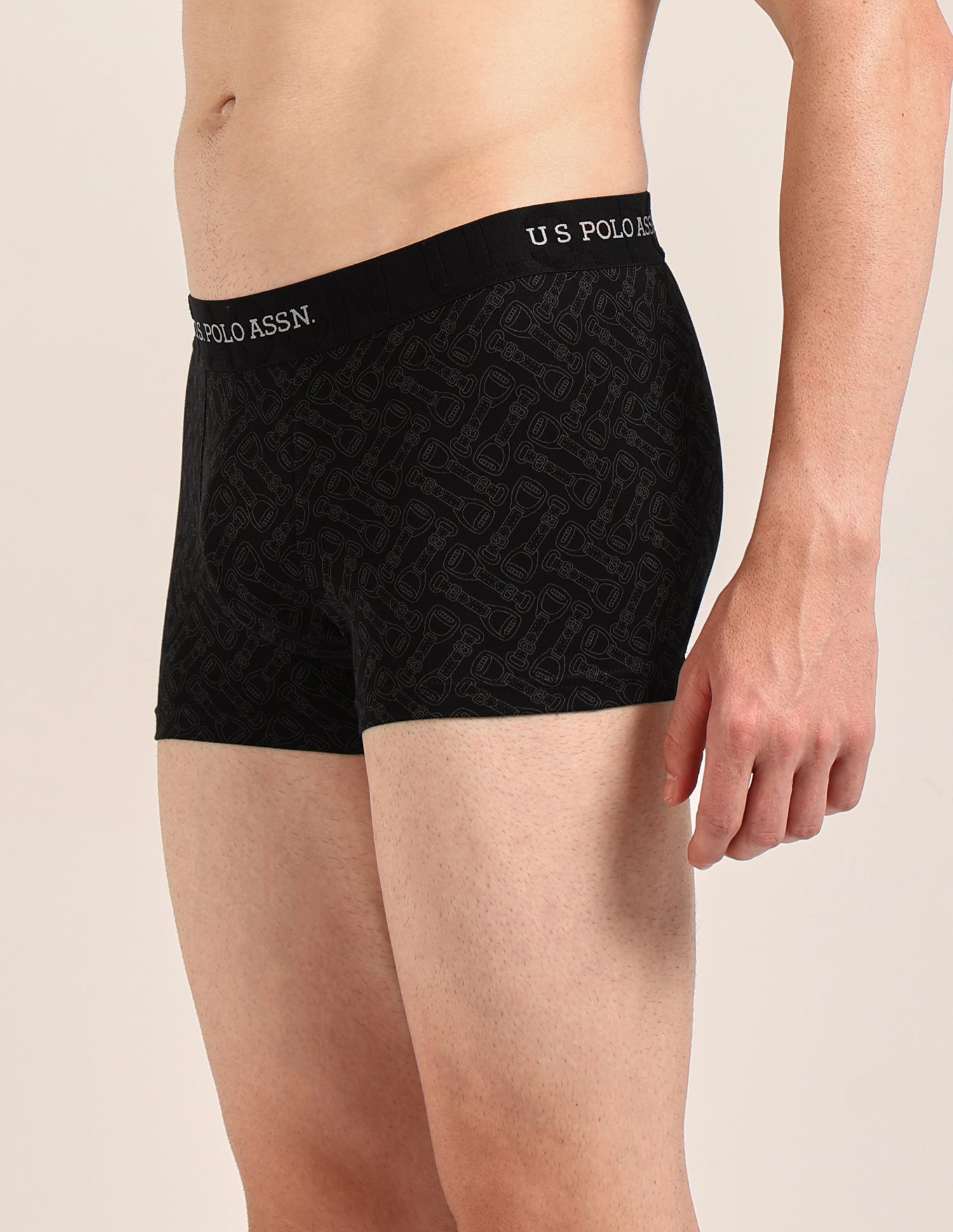 Printed Cotton Stretch Essential OET23 Trunk - Pack Of 2 Black/Flint Grey - U.S. Polo Assn. India | Large