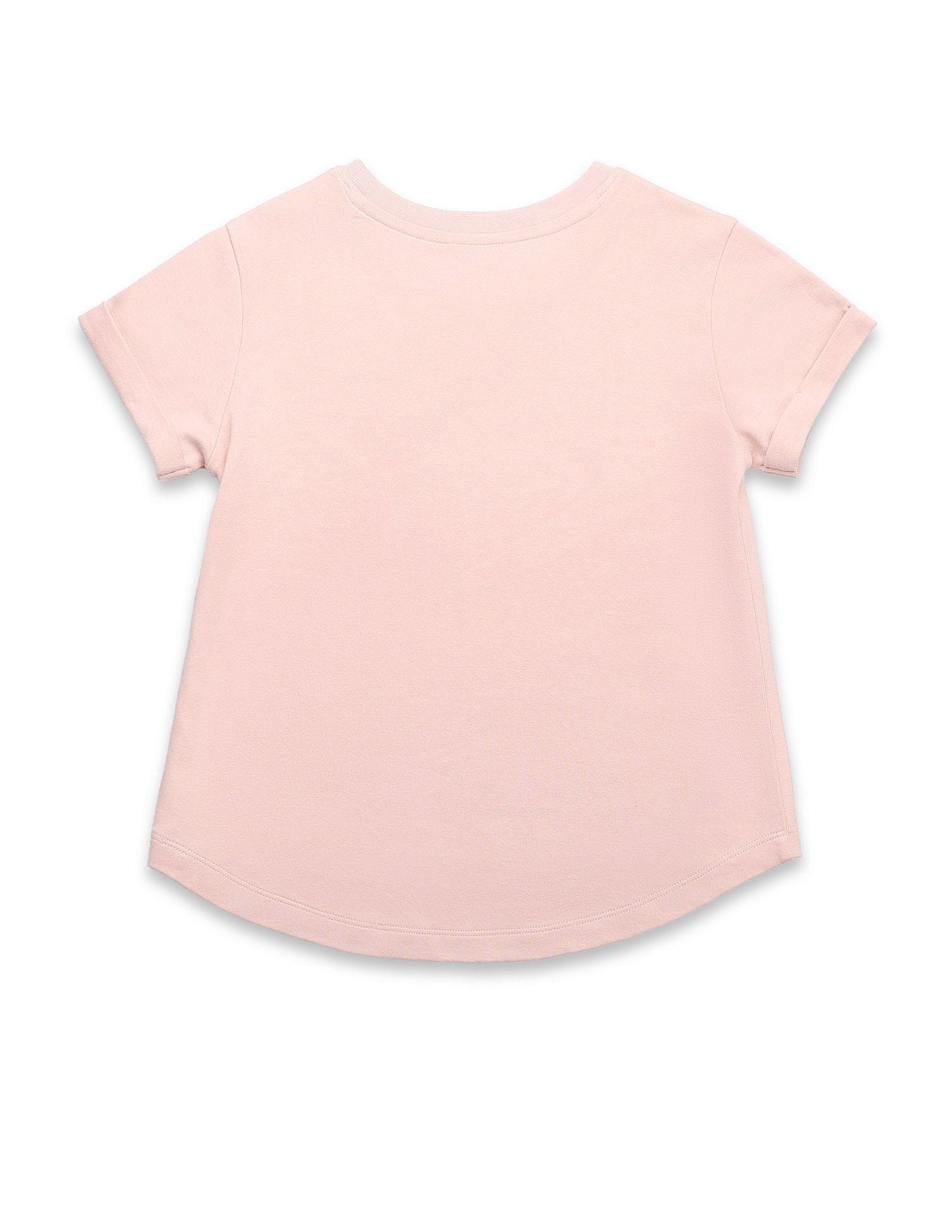 Girls Stud Detailed Relaxed Fit T-Shirt Pink - U.S. POLO ASSN. | Large