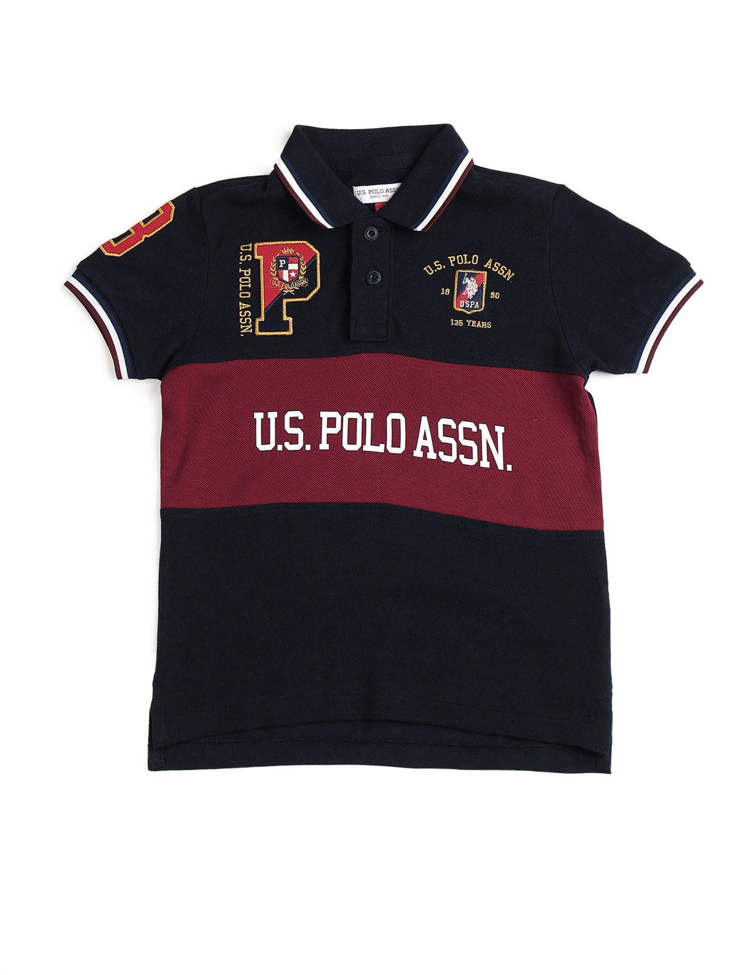 Boys Graphic Brand Printed Polo Shirt Navy - U.S. POLO ASSN. | Large