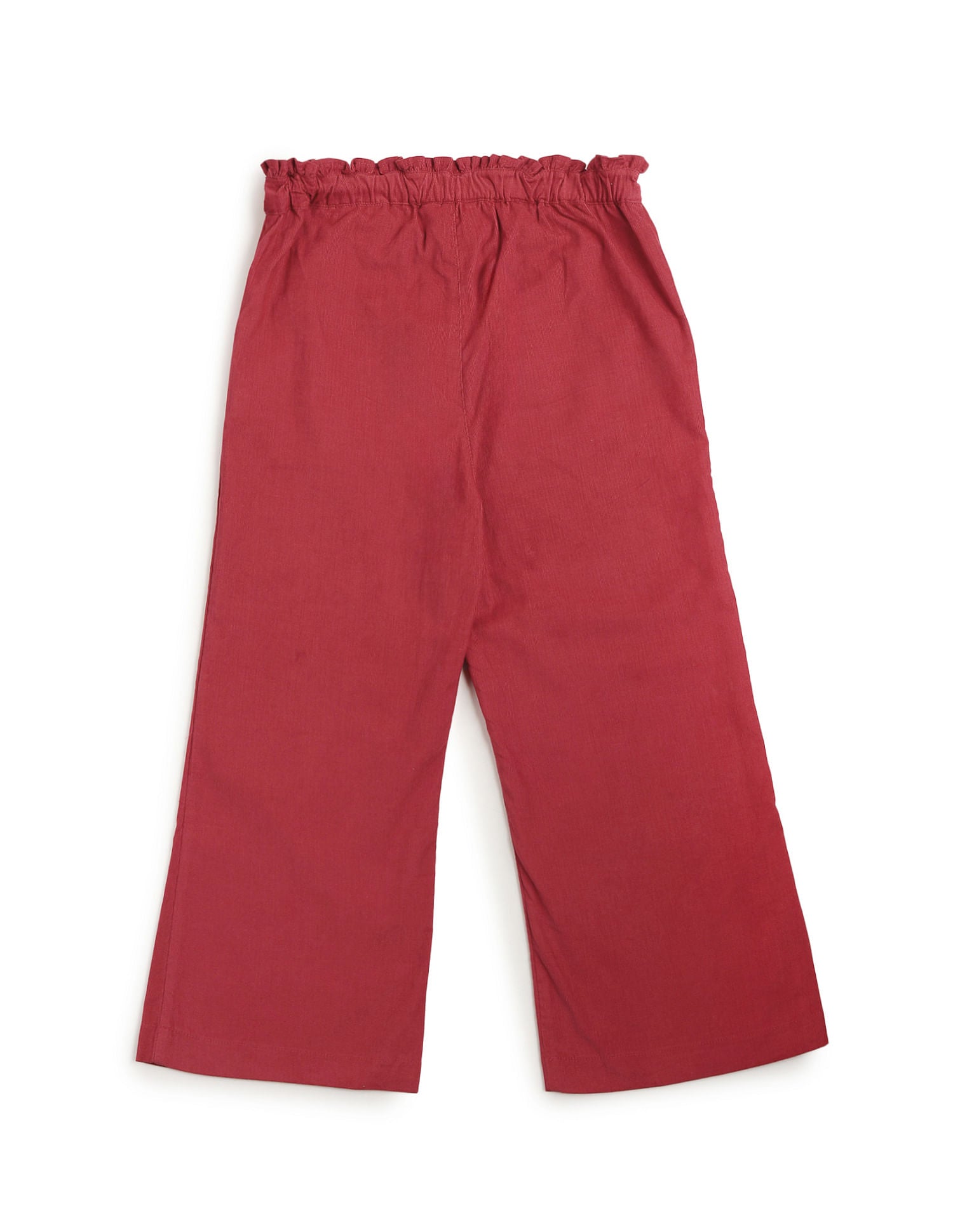 Girls Solid Flared Trousers Maroon - U.S. POLO ASSN. | Large