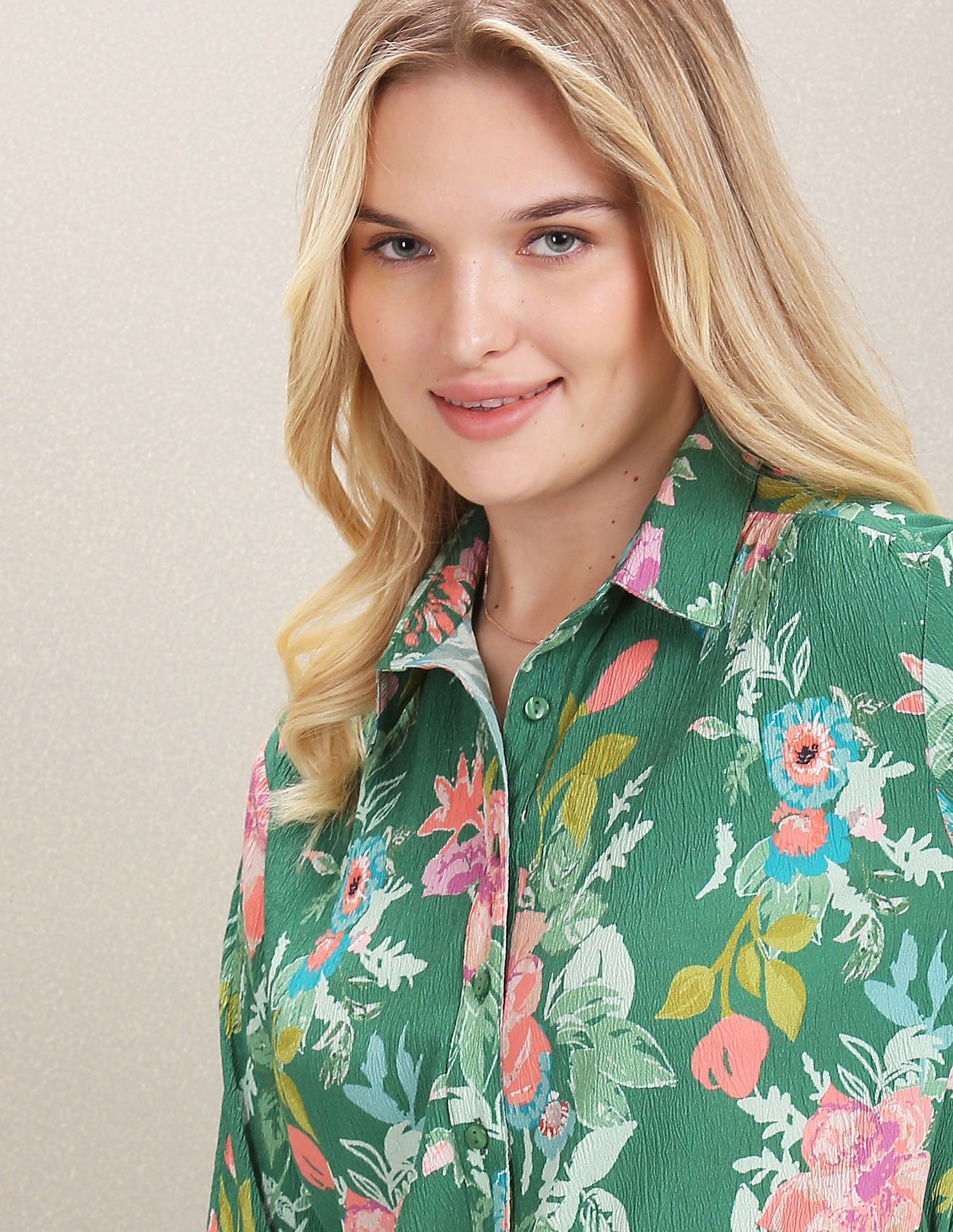 Floral Print Spread Collar Shirt Green - U.S. Polo Assn. India | Large