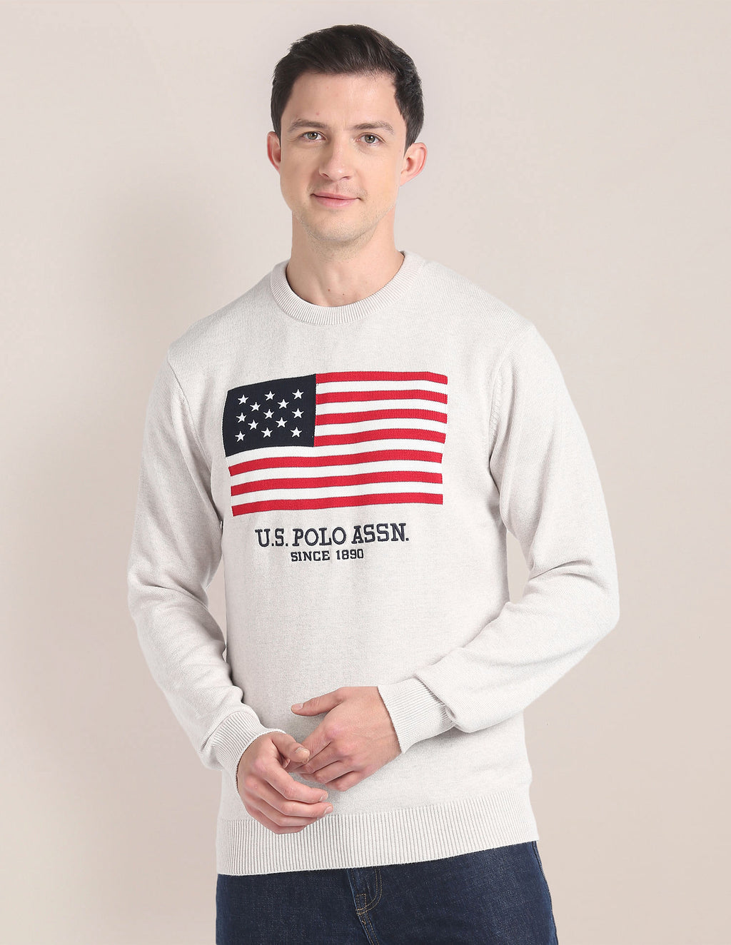 Polo sweater with outlet american flag