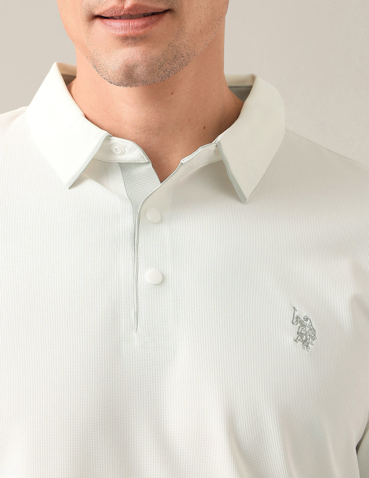 Solid Slim Fit Polo Shirt White - U.S. Polo Assn. India | Large