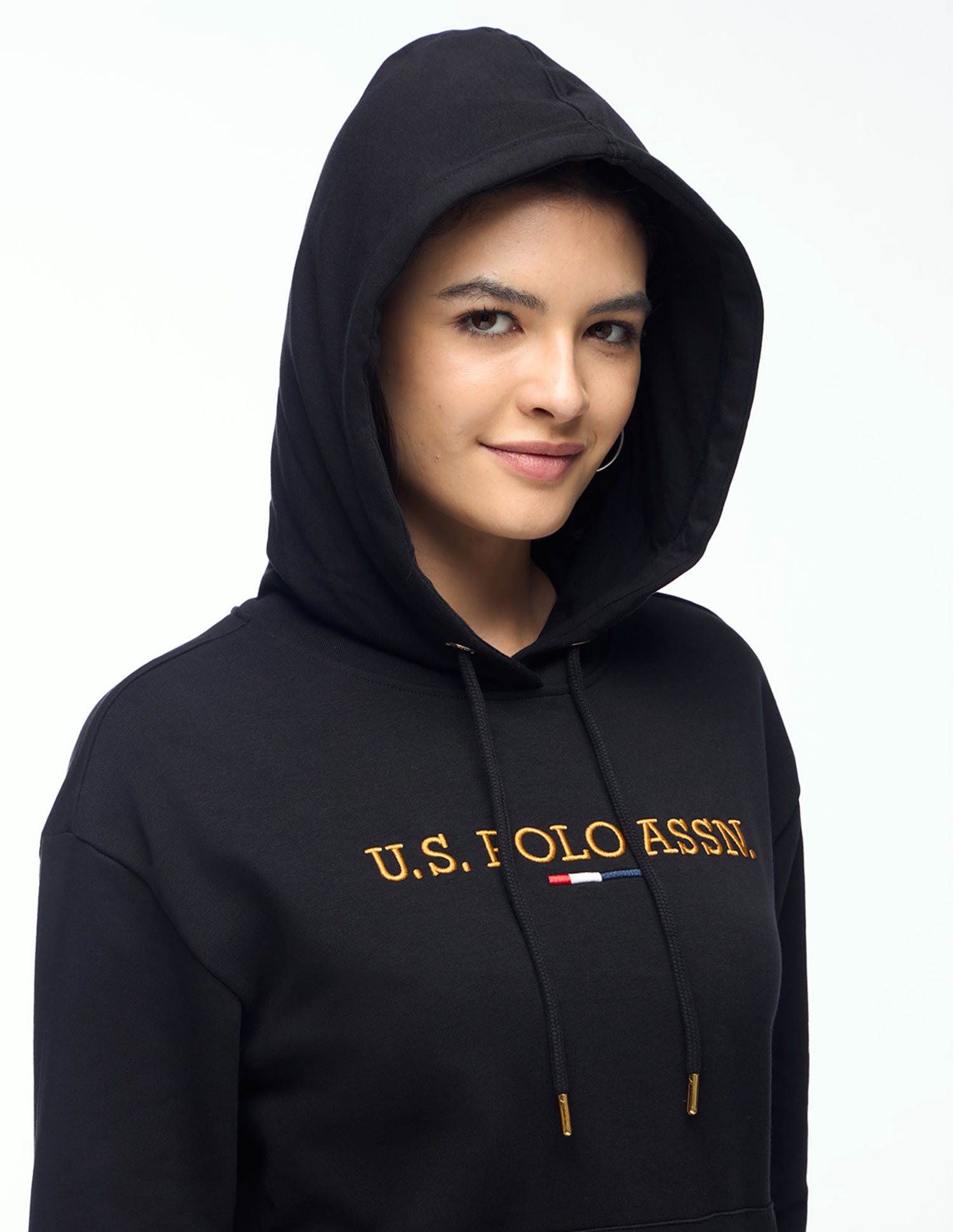 Brand Embroidered Relaxed Fit Sweatshirt Black - U.S. Polo Assn. India | Large