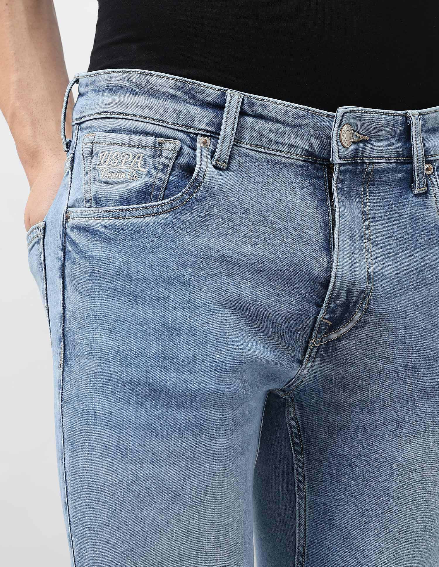 Harold Slim Straight Fit Blue Jeans Light Indigo - U.S. POLO ASSN. | Large