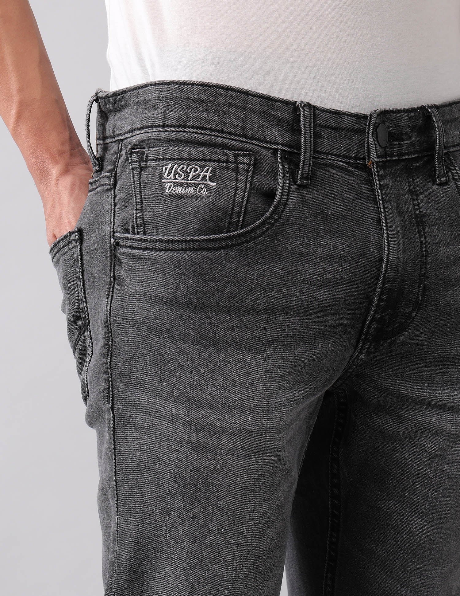 Brandon Slim Tapered Fit Black Jeans Black - U.S. POLO ASSN. | Large