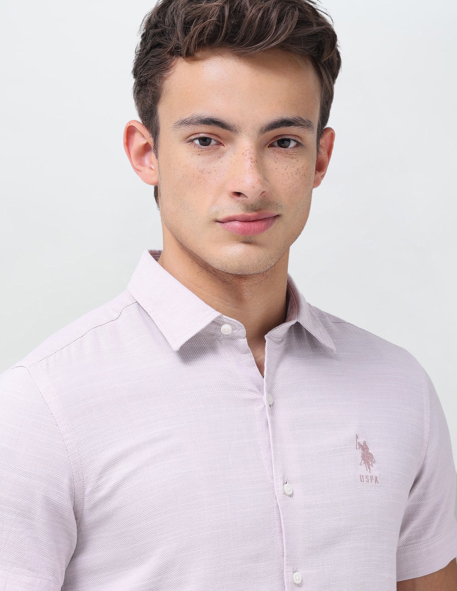 Solid Regular Fit Shirt Pink - U.S. Polo Assn. India | Large