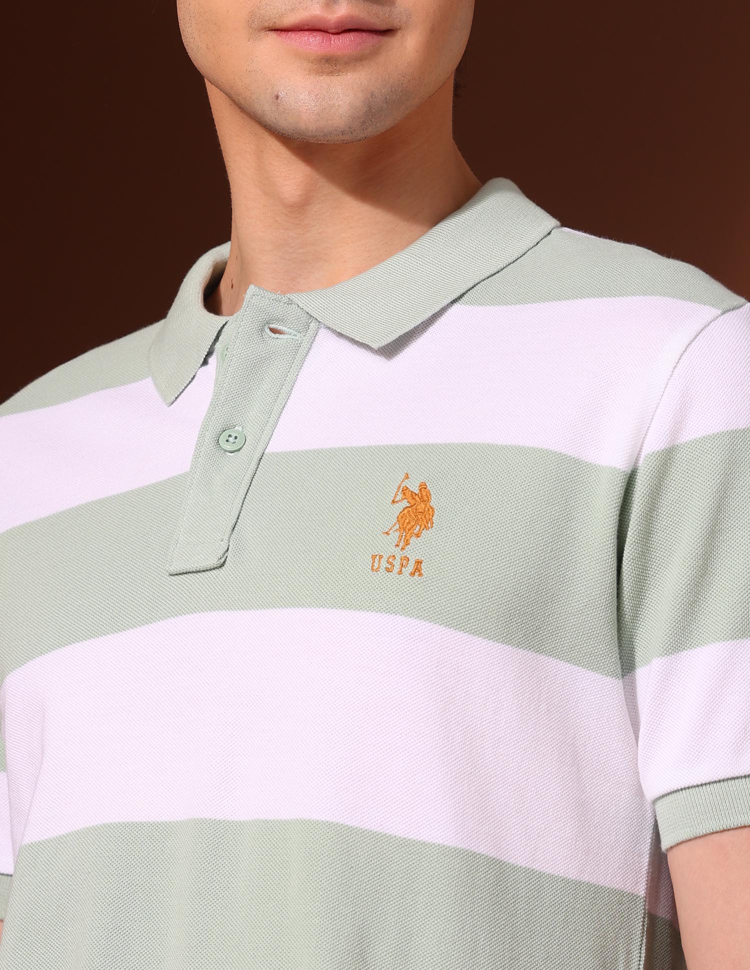 Pure Cotton Work And Wander Polo Shirt Green - U.S. Polo Assn. India | Large