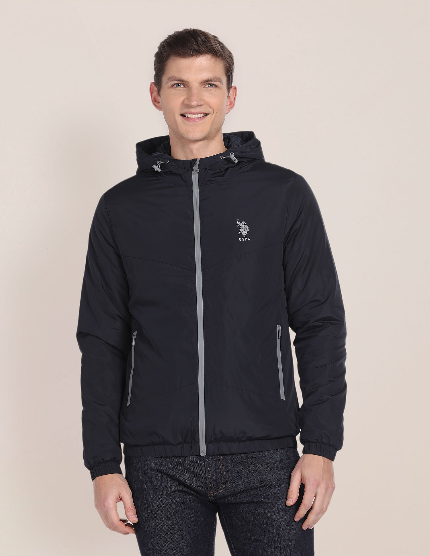 Solid Hooded Jacket Navy - U.S. POLO ASSN. | Large