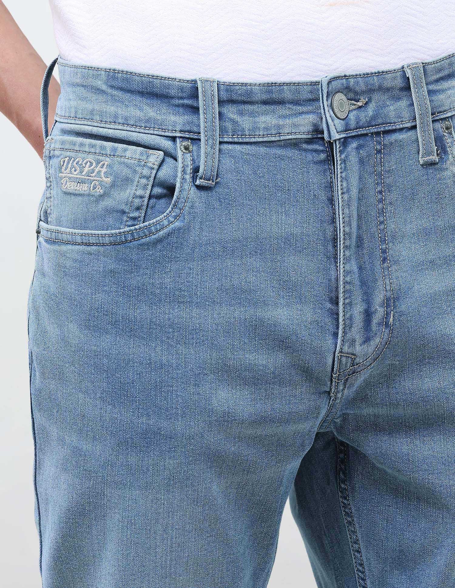 Cole Comfort Cropped Fit Blue Jeans Light Indigo - U.S. Polo Assn. India | Large