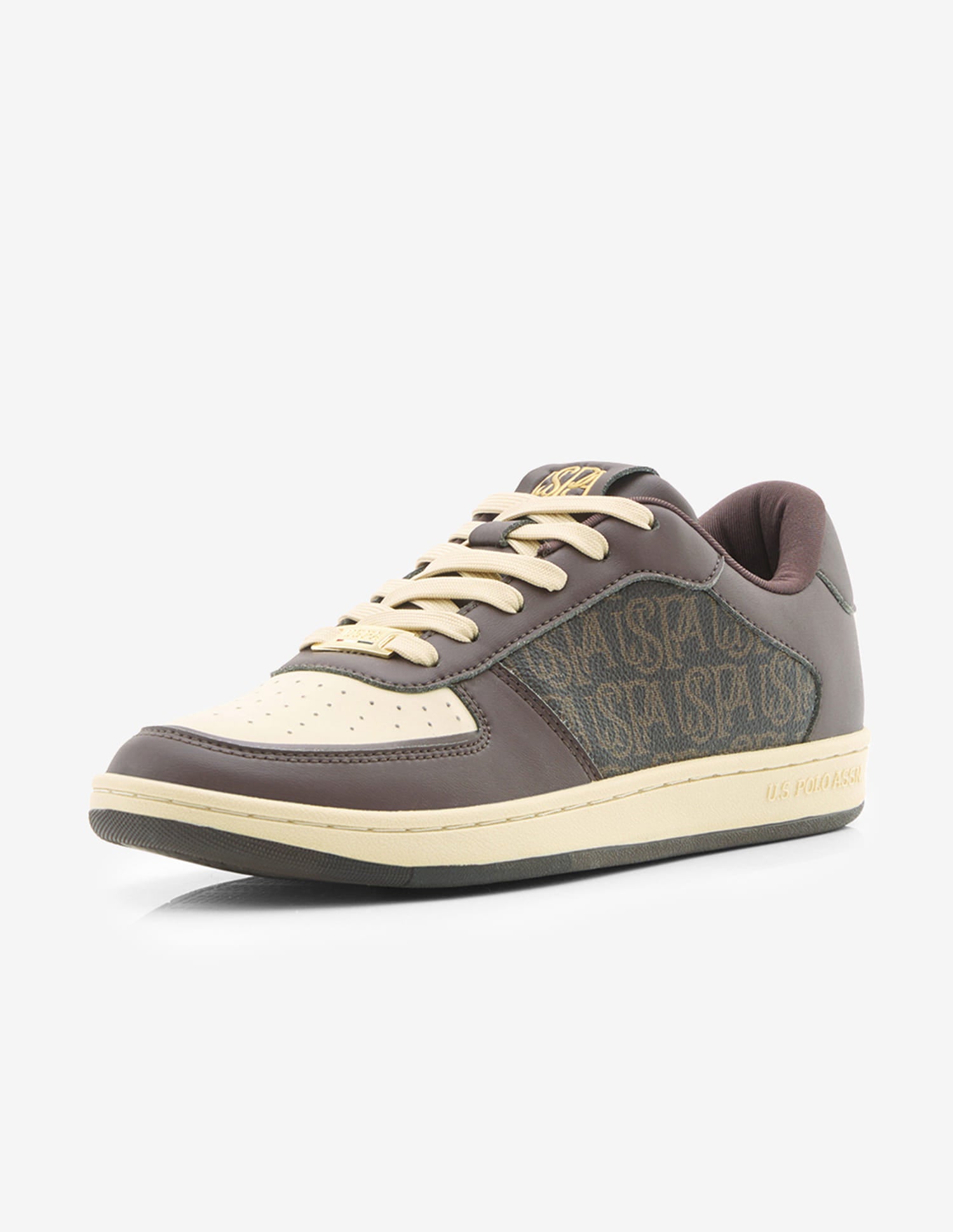 Veera Monogram Printed Light Weight Sneakers Dark Brown - U.S. Polo Assn. India | Large