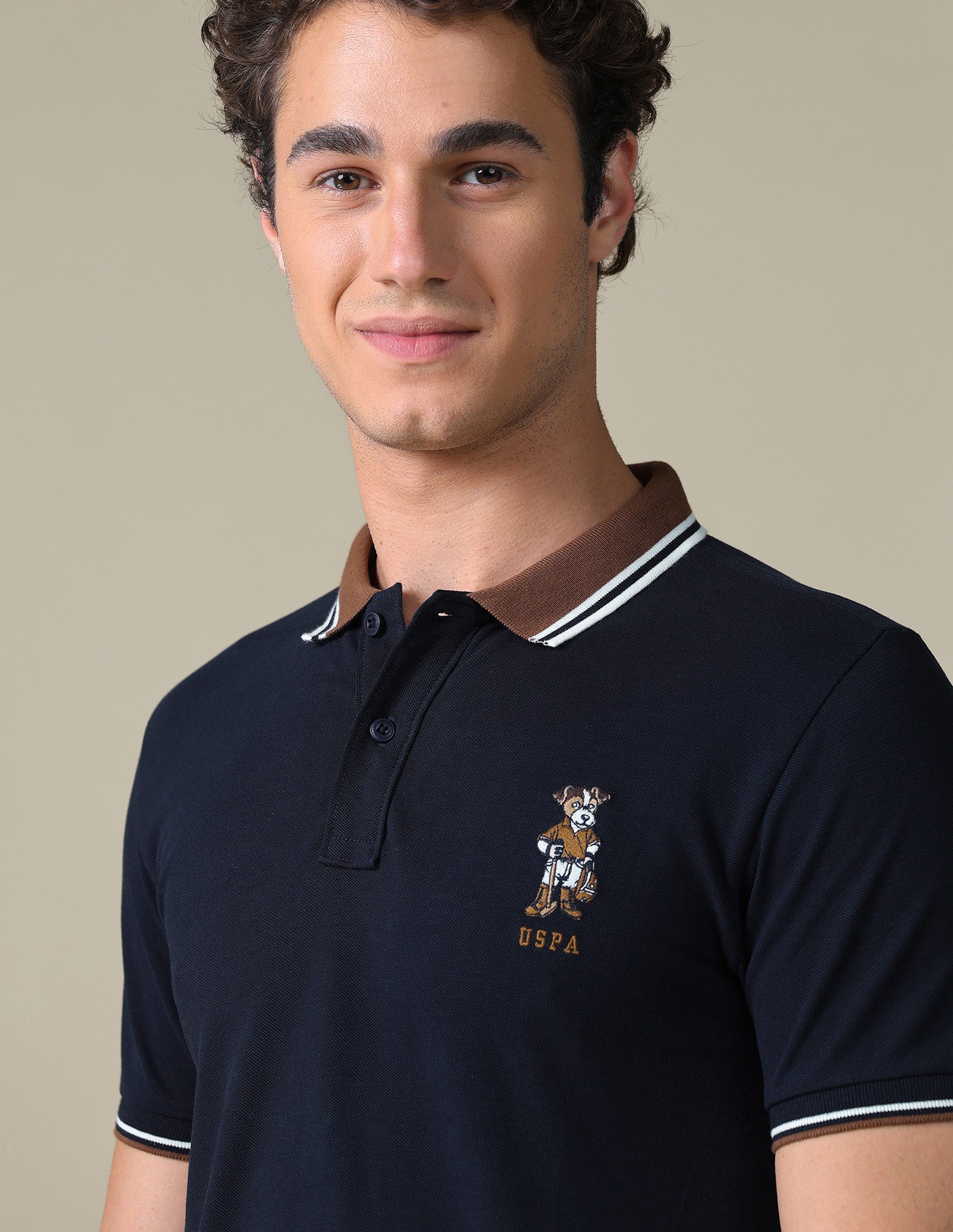 Regular Fit Typographic Polo Shirt Navy - U.S. Polo Assn. India | Large