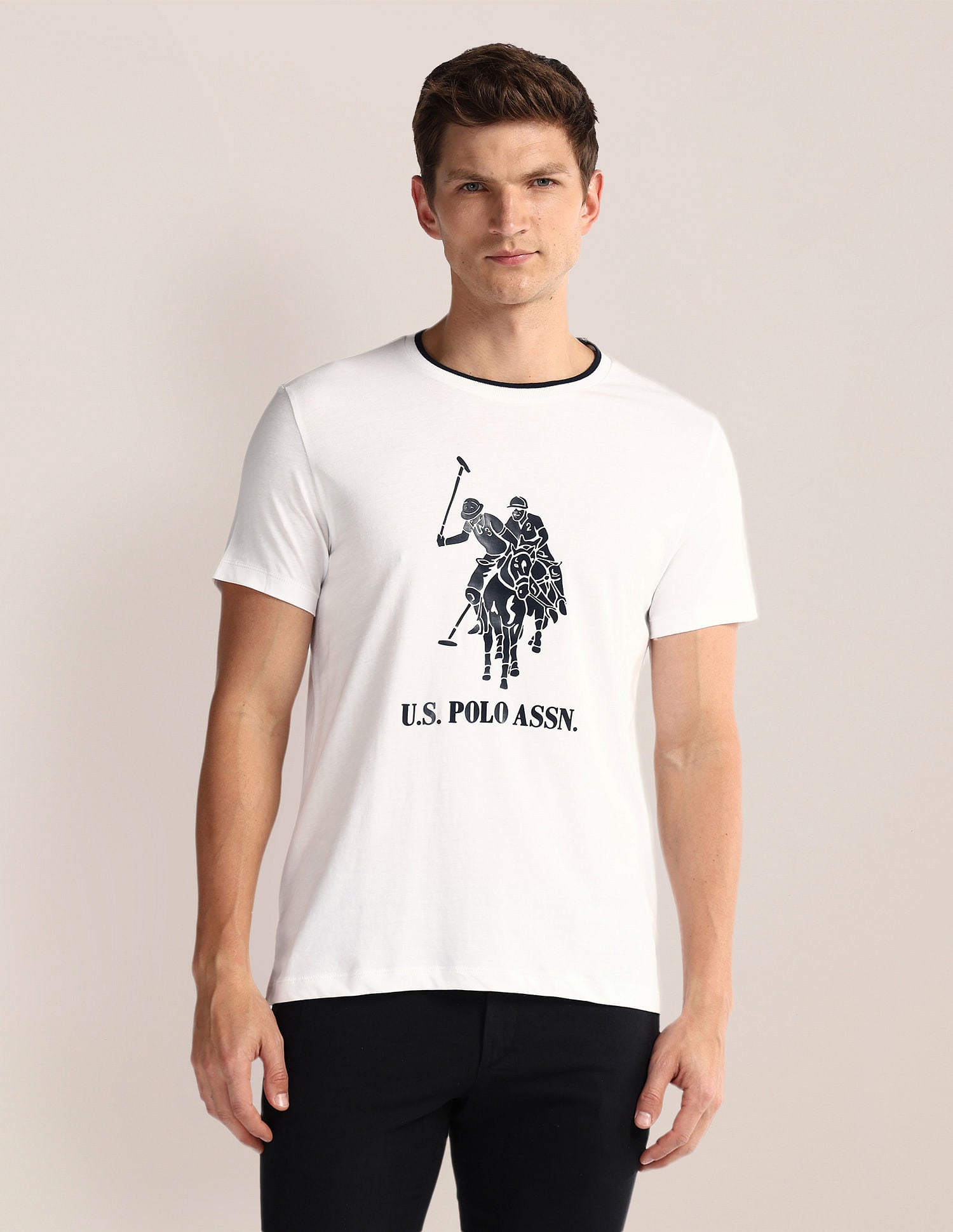 Brand Print Slim T-Shirt White - U.S. POLO ASSN. | Large