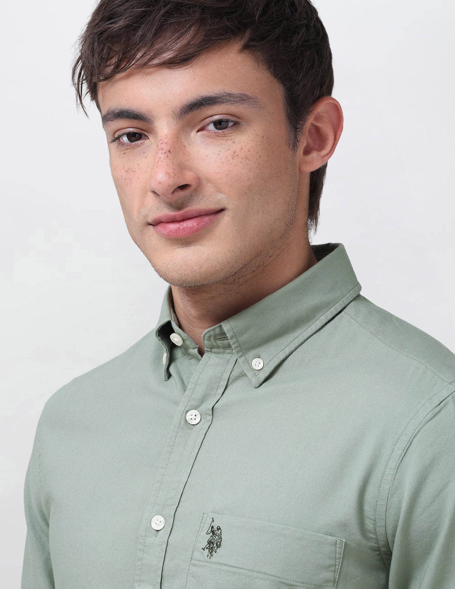 Tailored Fit Oxford Shirt Green - U.S. Polo Assn. India | Large