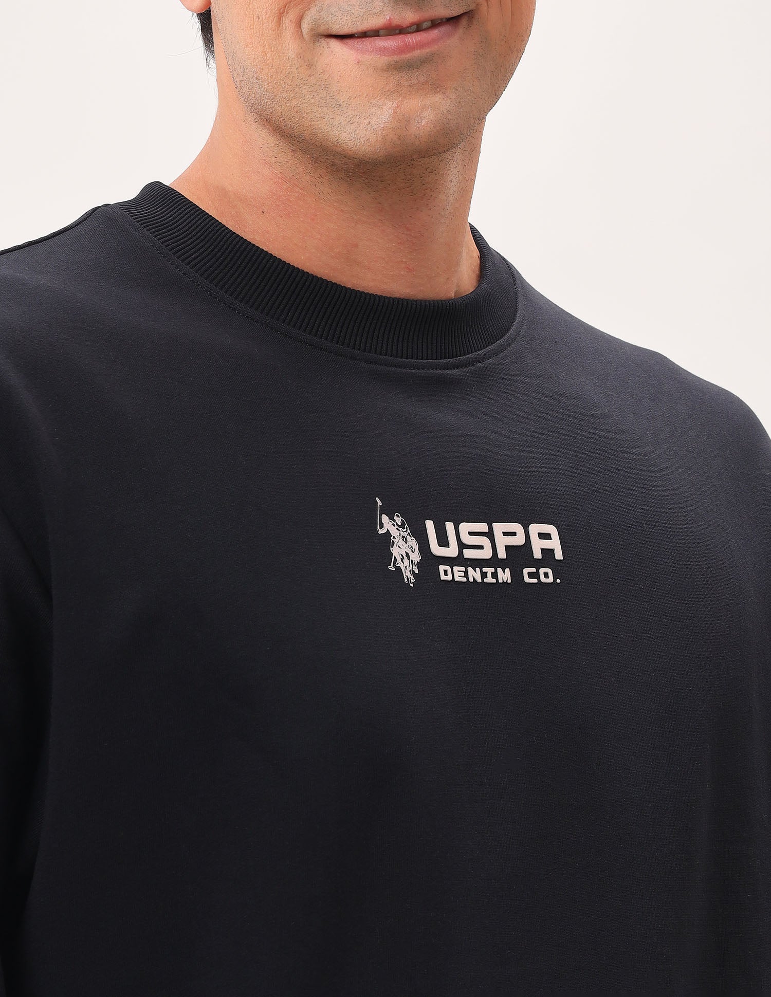 Brand Printed Oversized Fit Sweatshirt Black - U.S. POLO ASSN. | Large