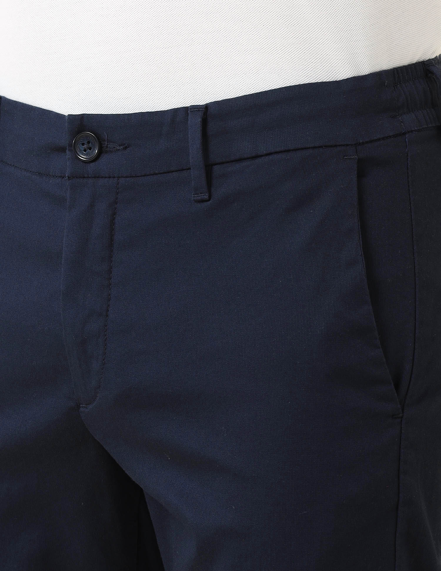 Henry Tapered Fit Dobby Bedford Trousers Navy - U.S. POLO ASSN. | Large