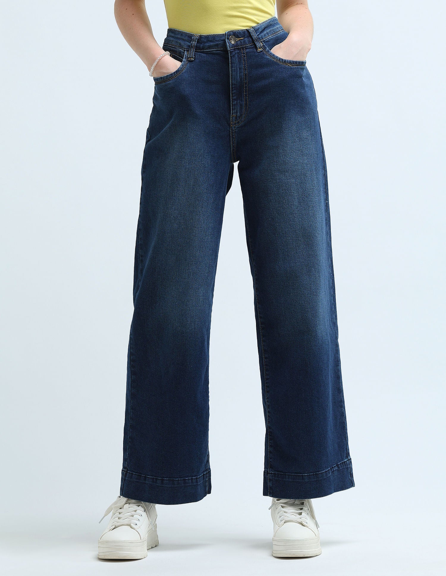 High Rise Wide Leg Jeans Dark Blue - U.S. Polo Assn. India | Large
