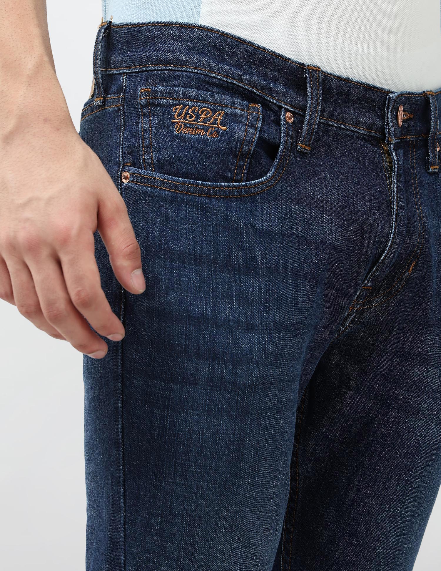 Henry Tapered Fit Mid Rise Jeans Dark Blue - U.S. POLO ASSN. | Large