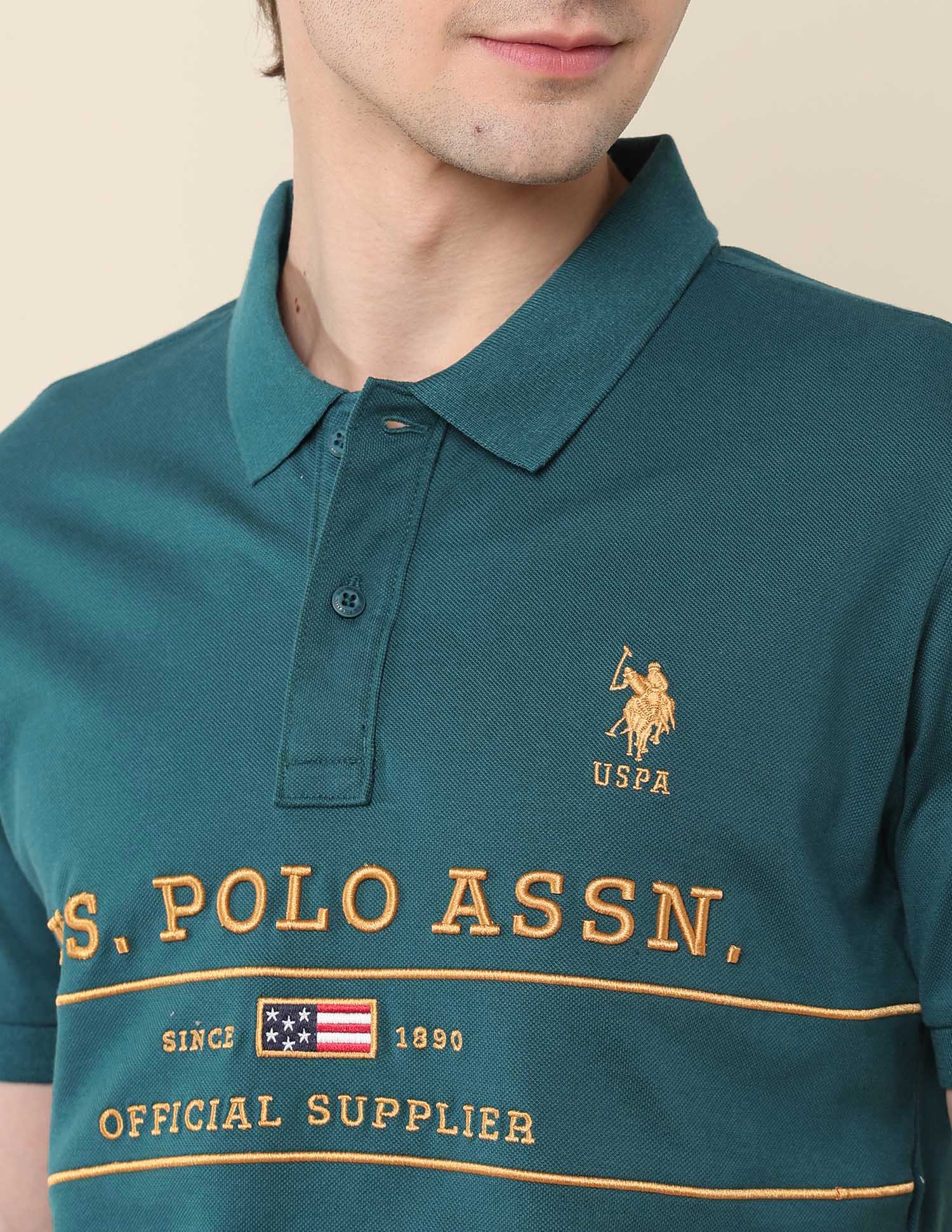 Brand Embroidered Classic Polo Shirt Teal - U.S. Polo Assn. India | Large