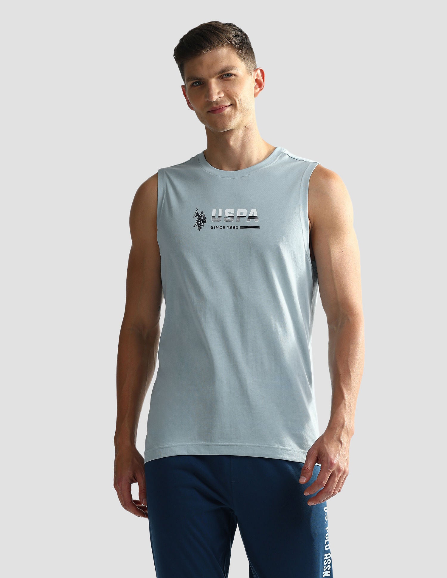 Solid Cotton OEV06 Vest - Pack Of 1 Lt Blue - U.S. POLO ASSN. | Large