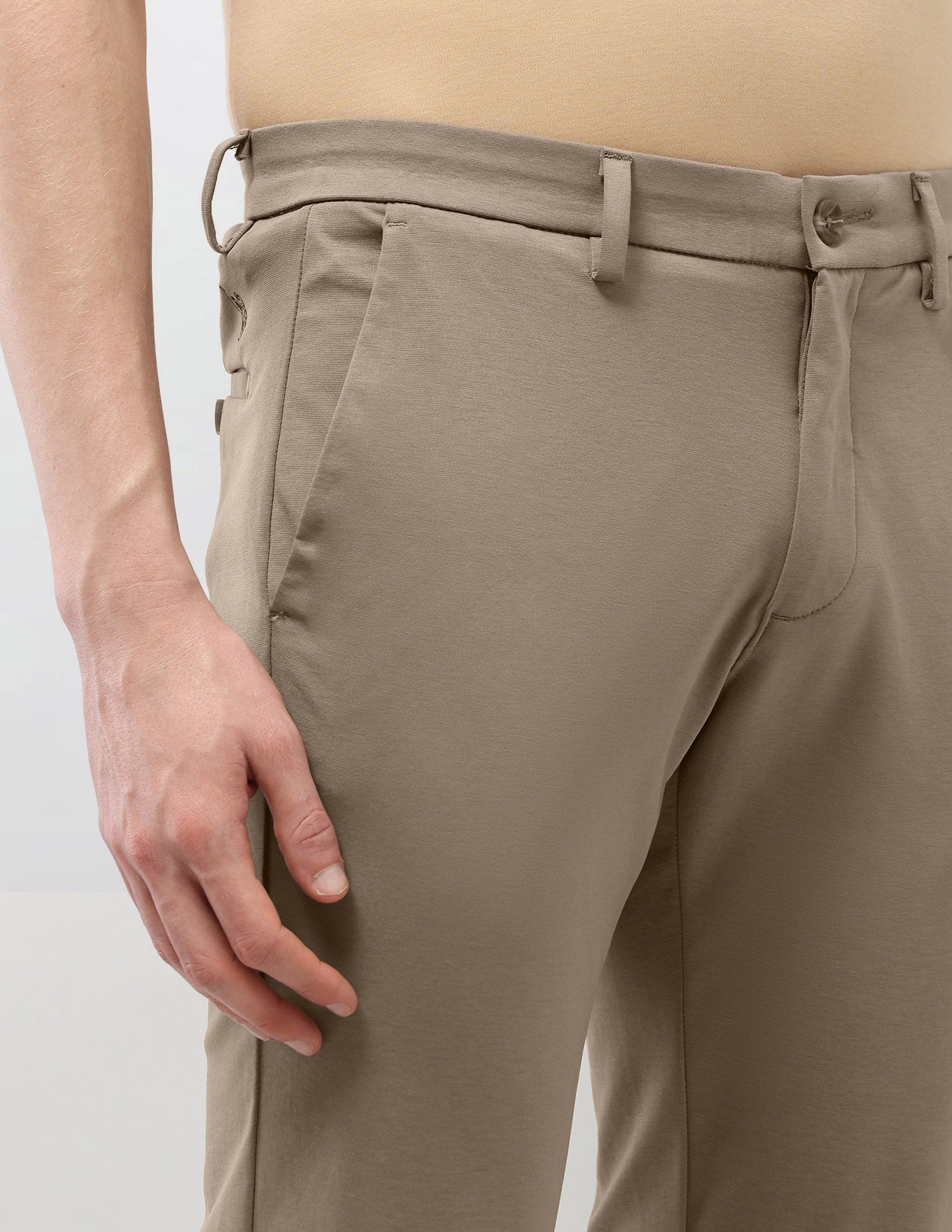 Solid Austin Slim Fit Trousers Khaki - U.S. Polo Assn. India | Large