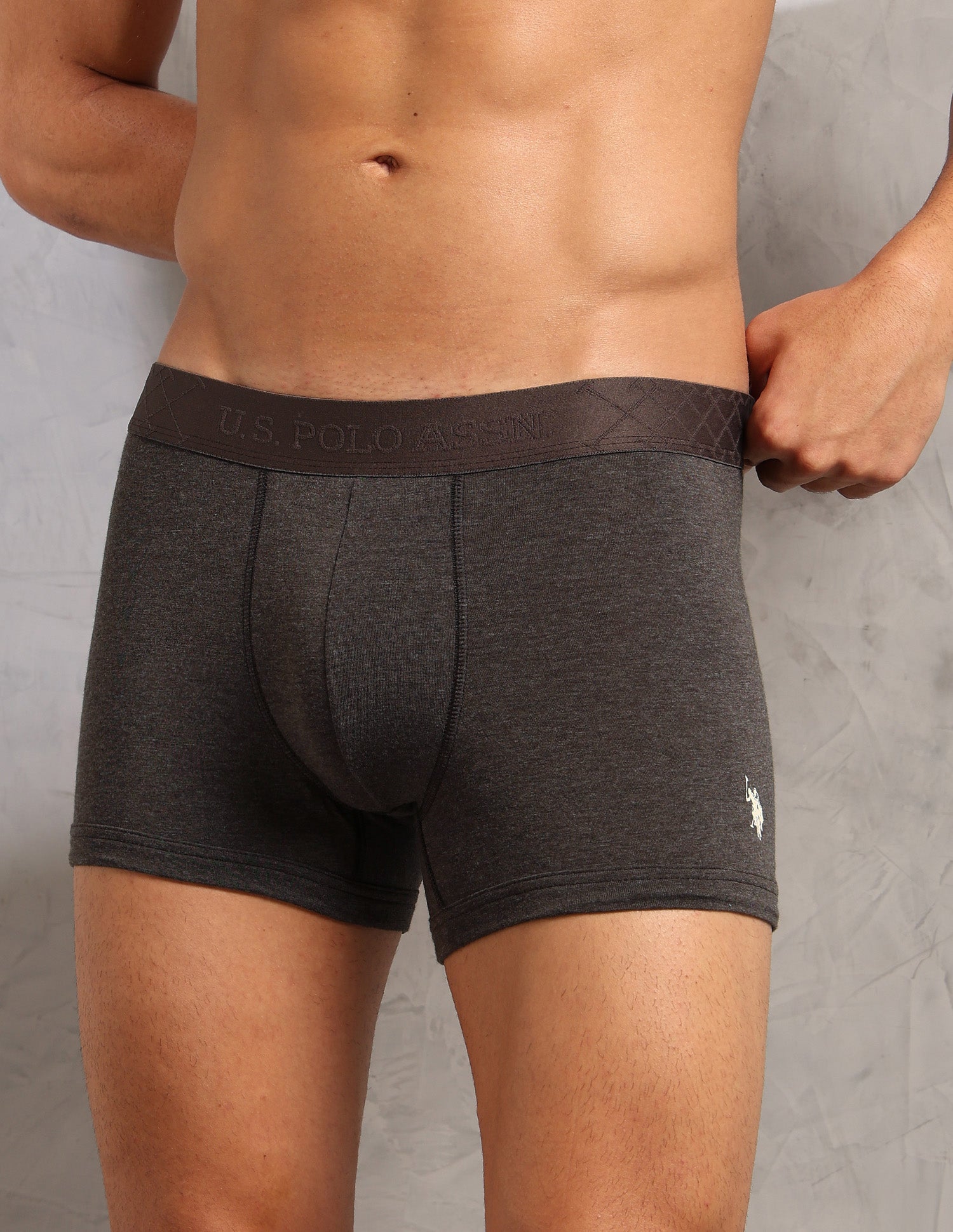 Moisture Control Breathable PT006 Trunks - Pack Of 1 Dark Brown Melange - U.S. POLO ASSN. | Large