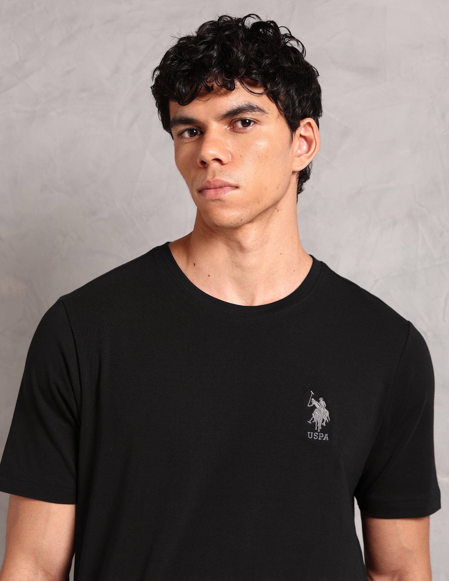 Comfort Fit Pure Cotton OEE12 Lounge T-Shirt - Pack Of 1 Black - U.S. POLO ASSN. | Large