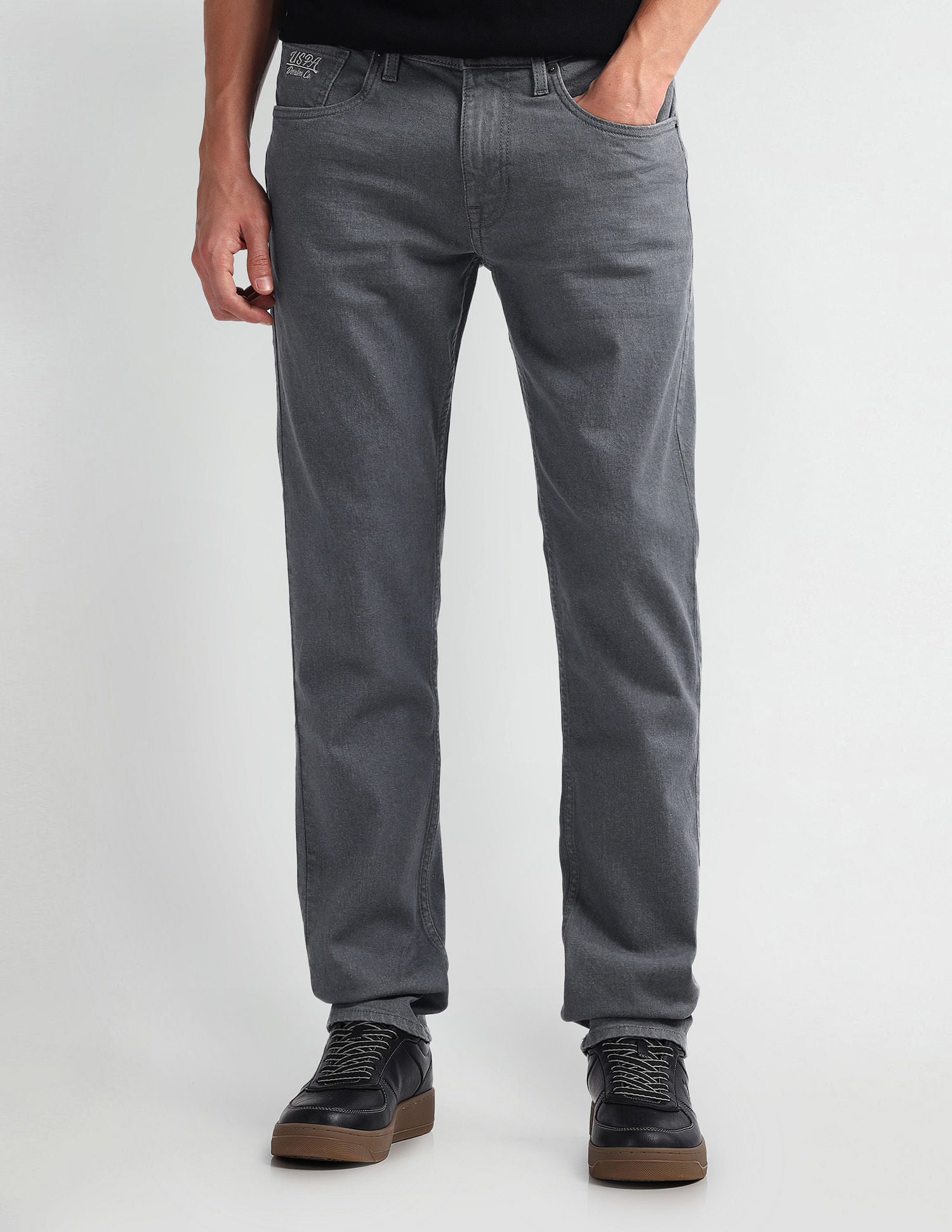 Brandon Slim Tapered Fit Grey Jeans Grey - U.S. Polo Assn. India | Large