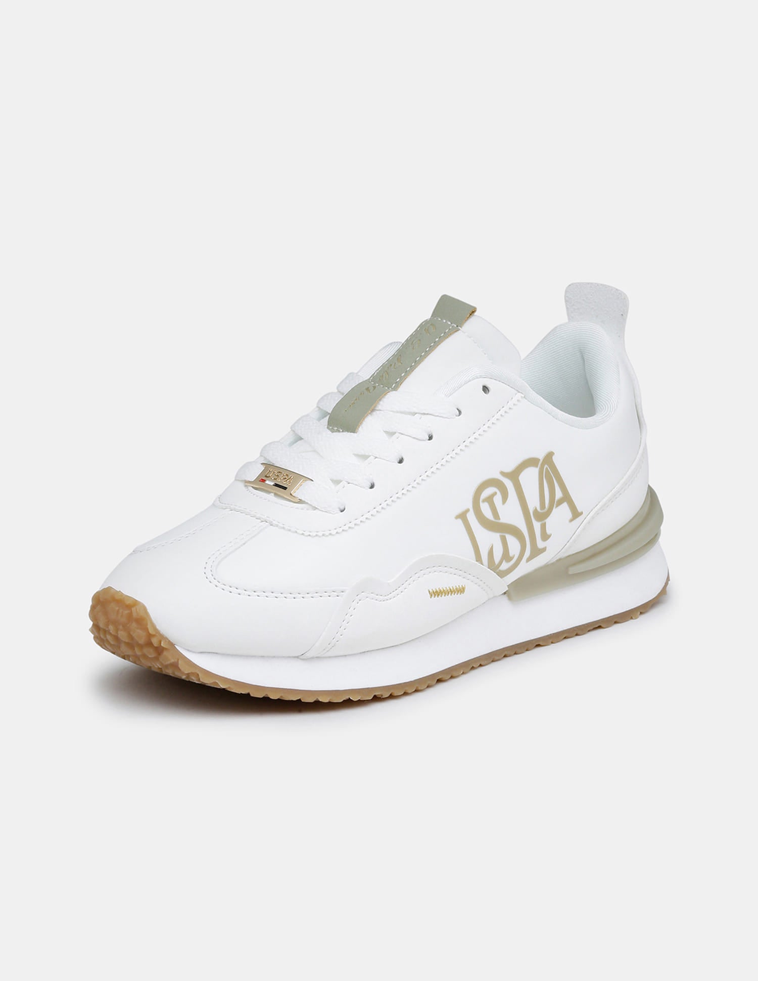 Women Esme Round Toe Lace Ups Sneakers Off White - U.S. Polo Assn. India | Large