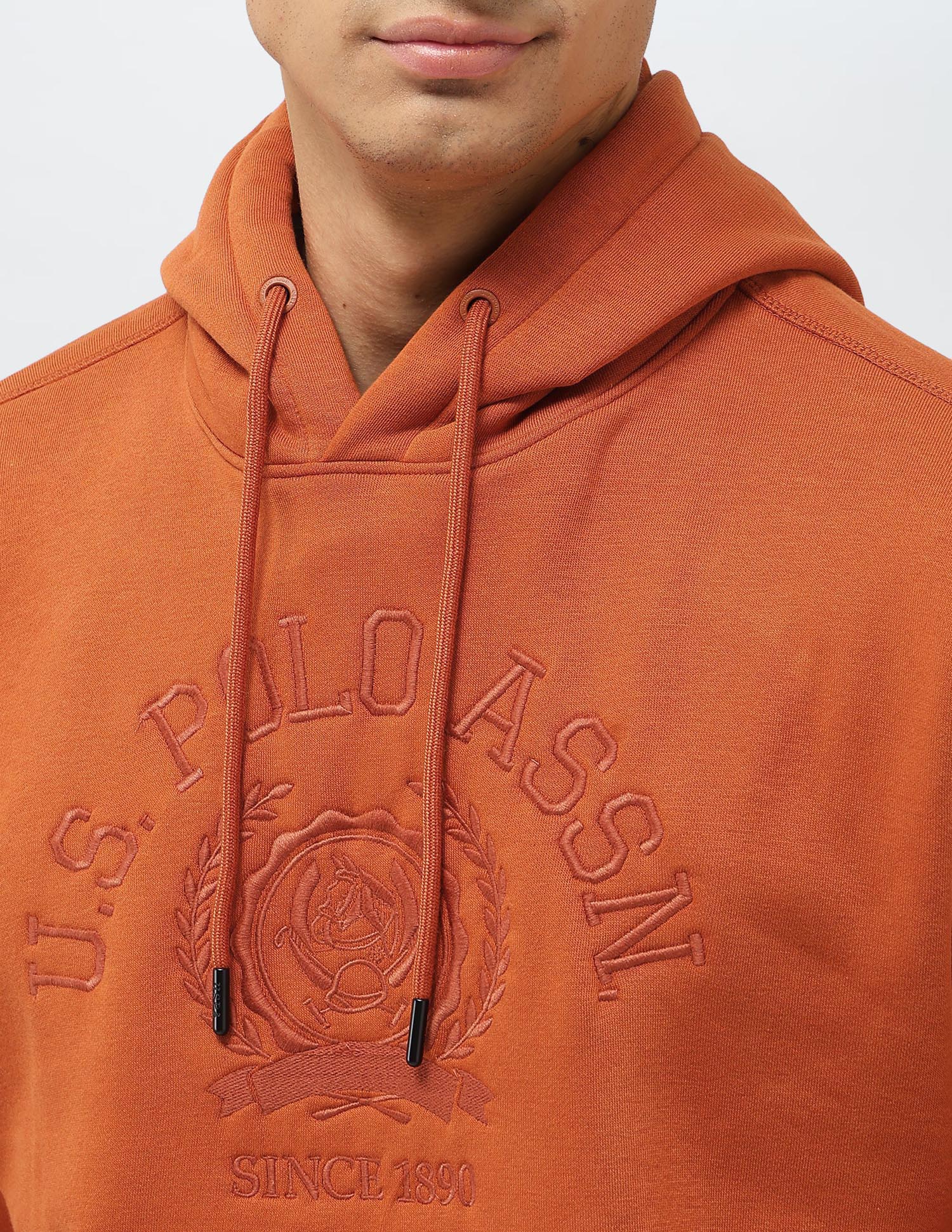 Brand Embroidered Hooded Sweatshirt Rust - U.S. POLO ASSN. | Large