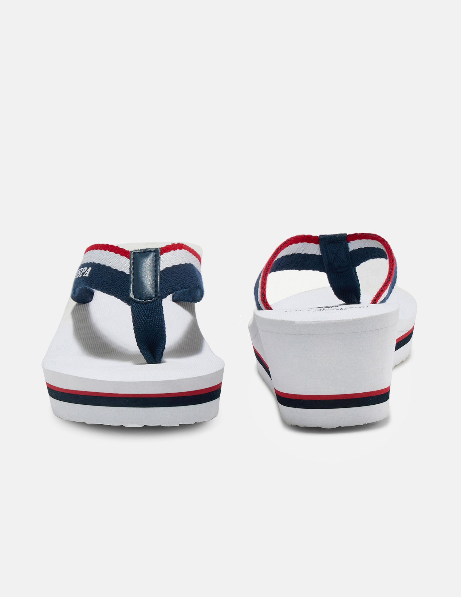 Saray Striped Flip Flop Wedge Sandals White - U.S. Polo Assn. India | Large