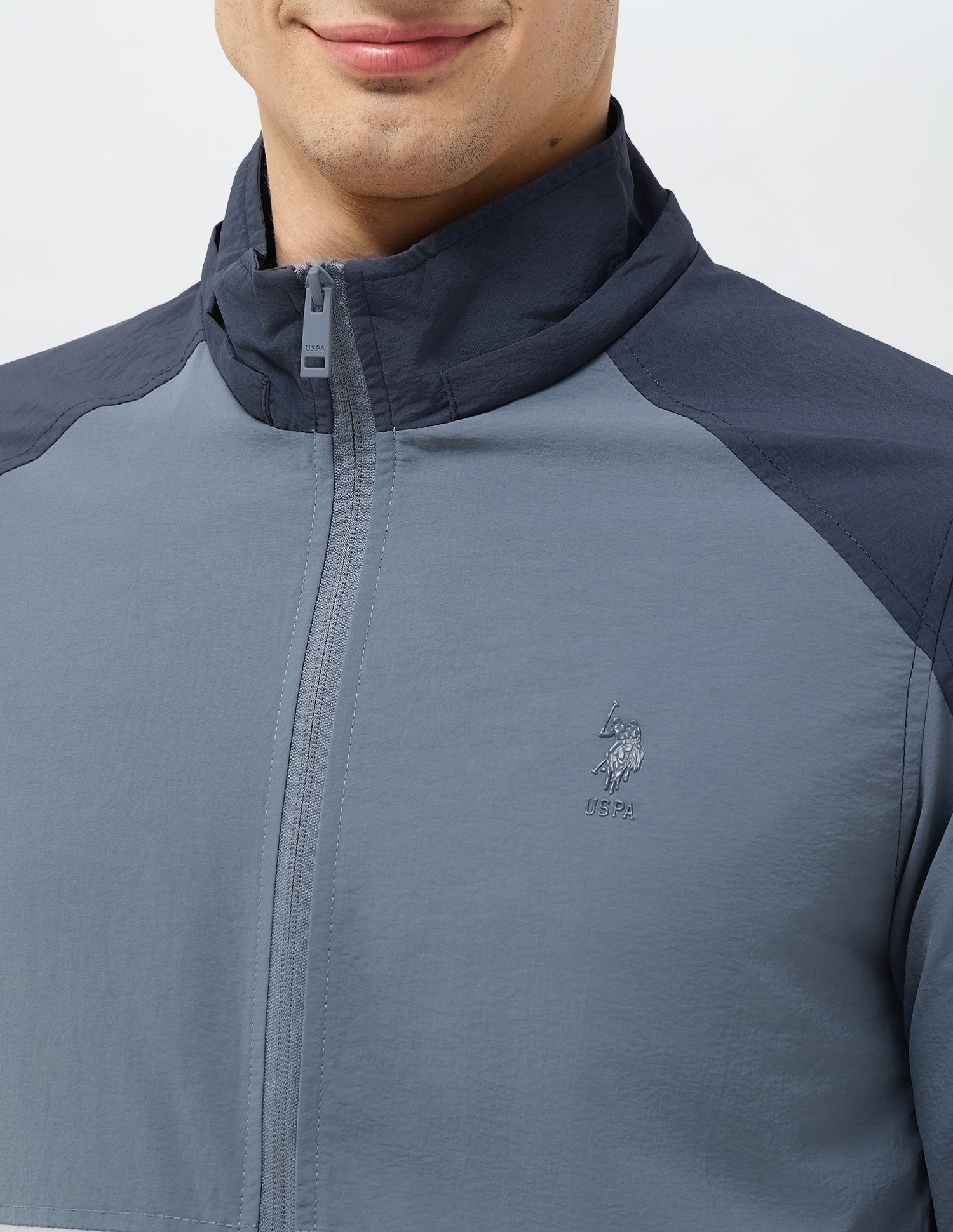 Colour Blocked Detachable Hood Jacket Grey - U.S. POLO ASSN. | Large