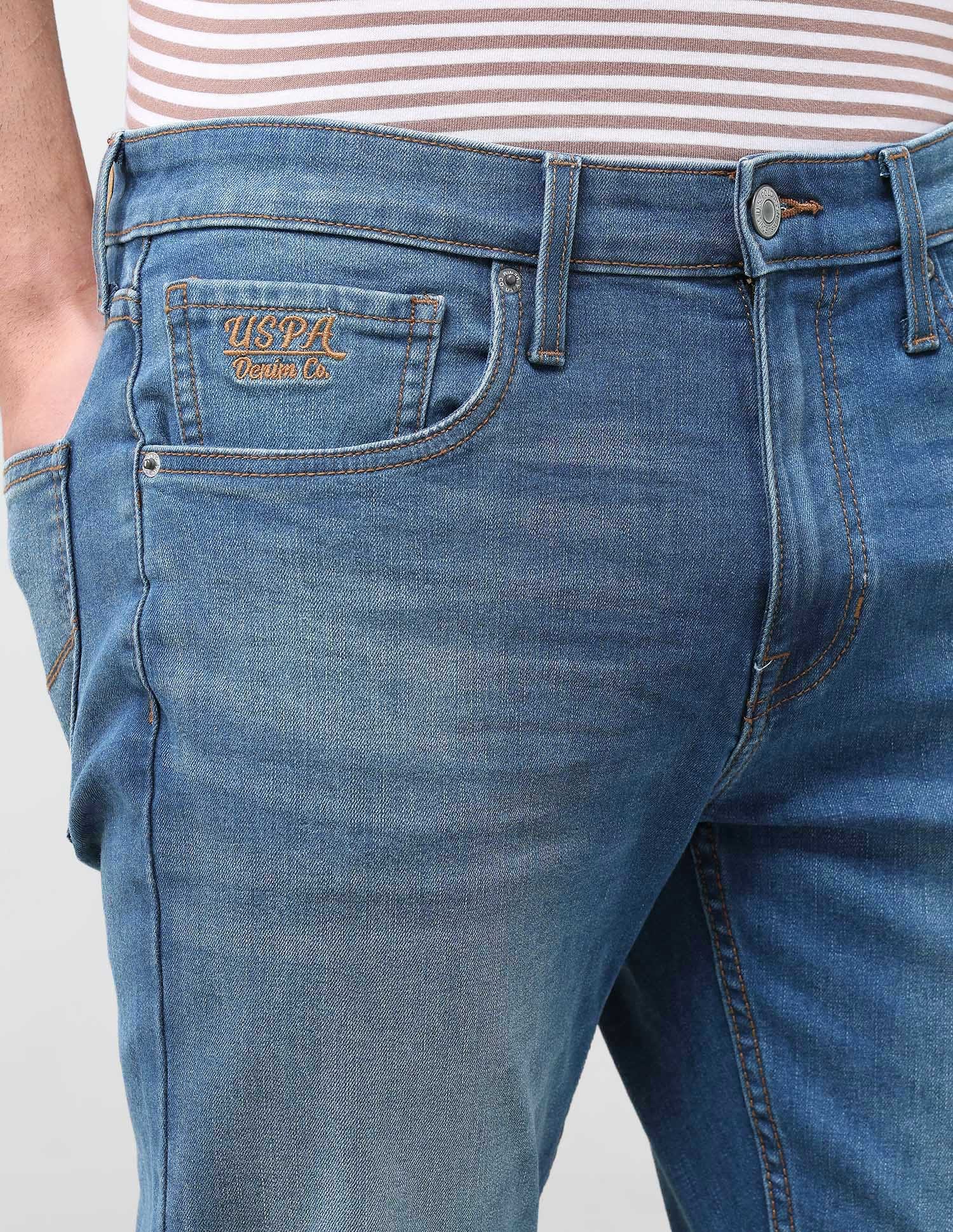 Solid Tapered Fit Jeans Blue - U.S. Polo Assn. India | Large