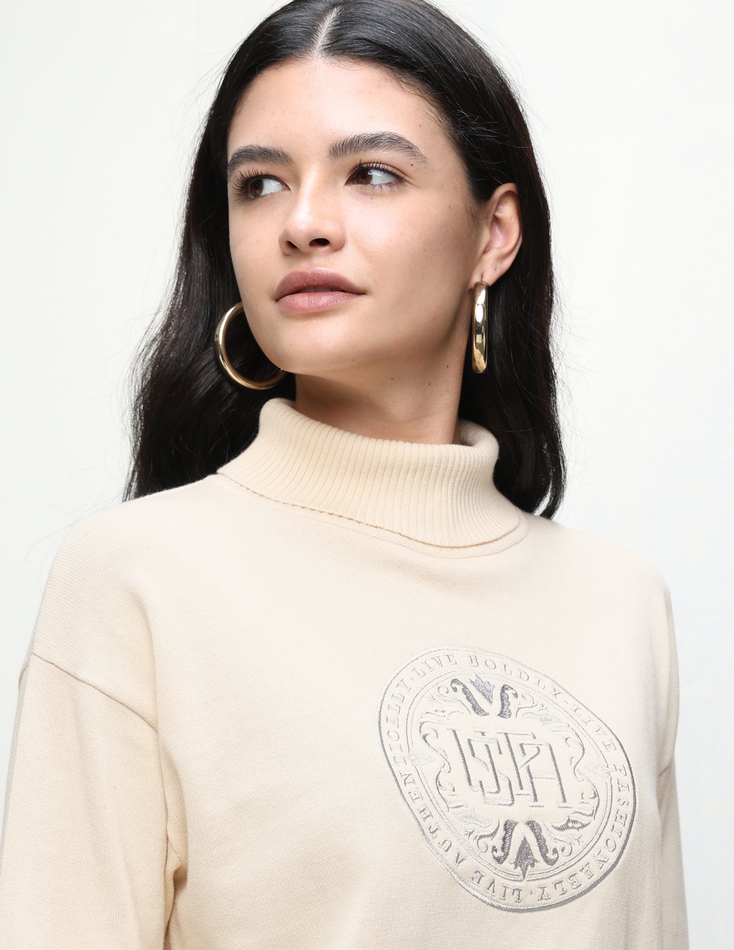 Brand Embroidered Regular Fit Sweater Off White - U.S. Polo Assn. India | Large