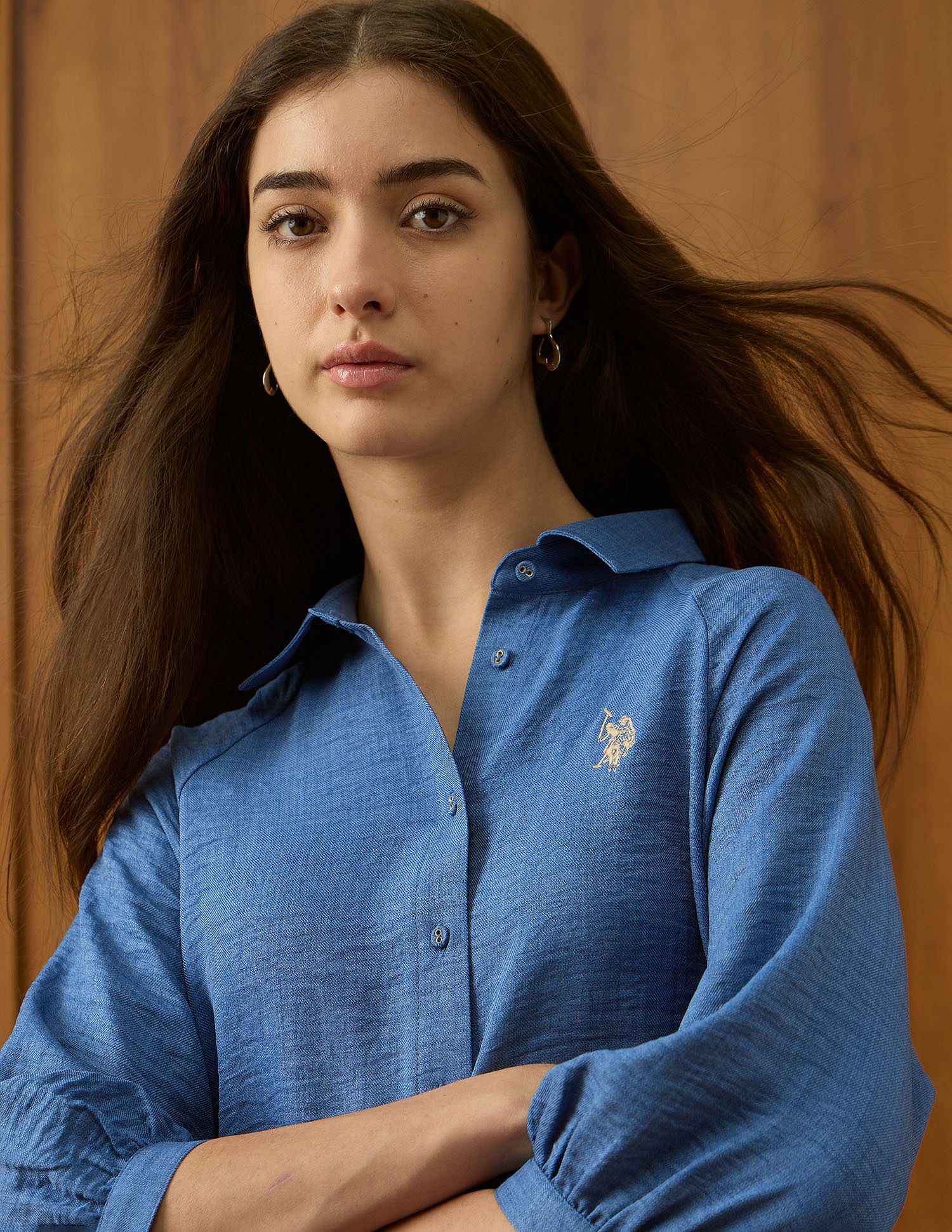 Regular Fit Solid Shirt Blue - U.S. POLO ASSN. | Large