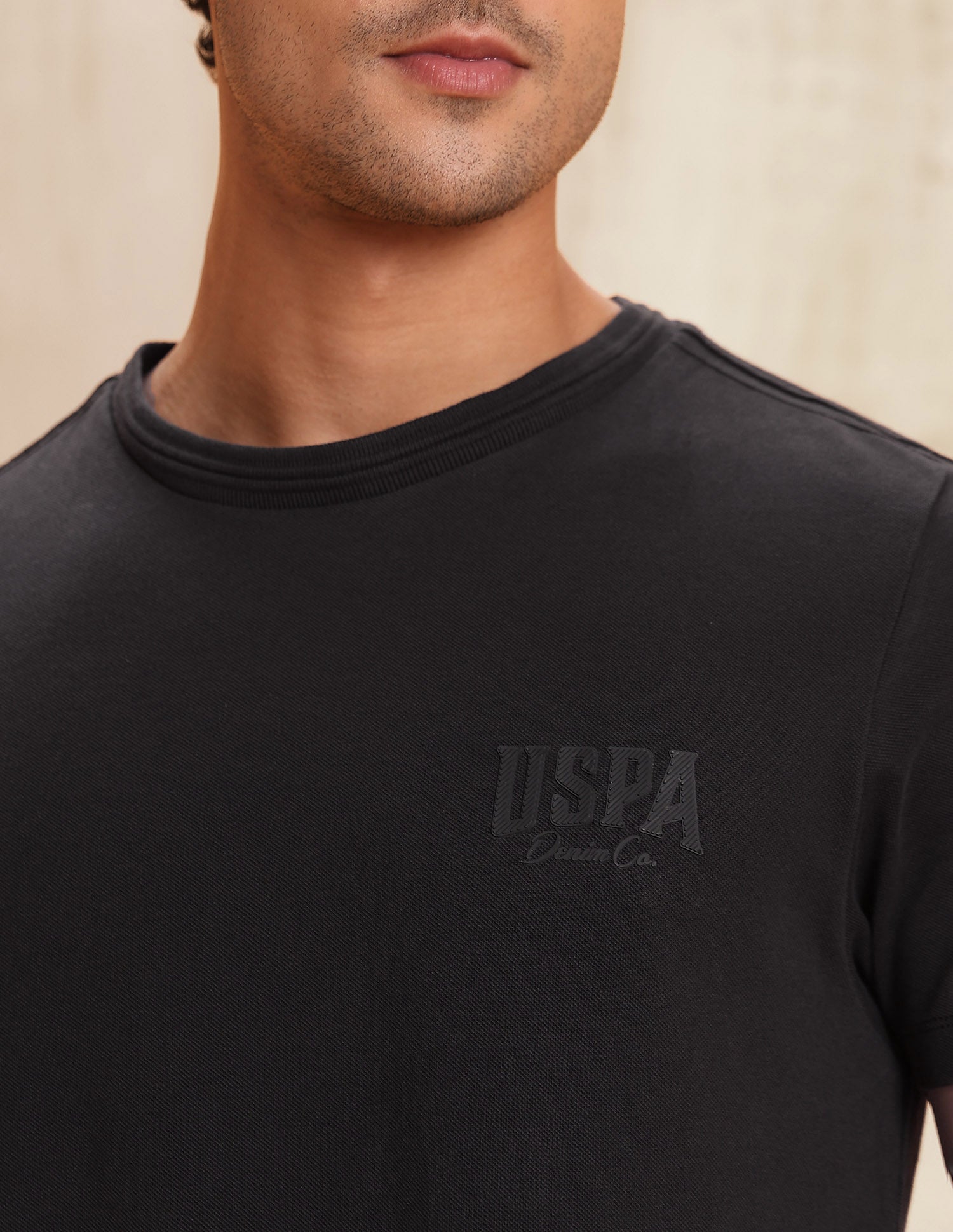 Textured Pure Cotton T-Shirt Dark Grey - U.S. POLO ASSN. | Large