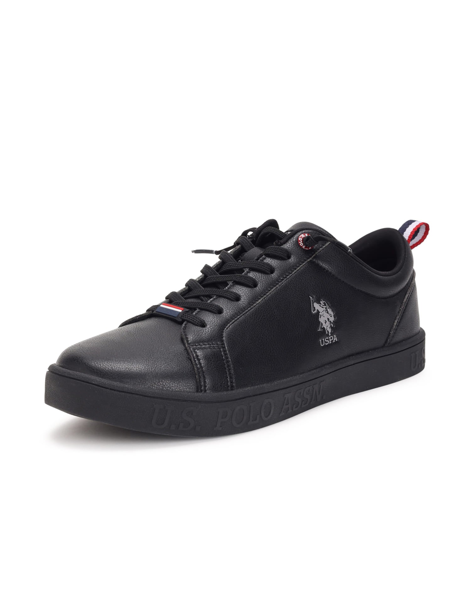 Men Solid Lace Up Dorit Sneakers Black - U.S. Polo Assn. India | Large