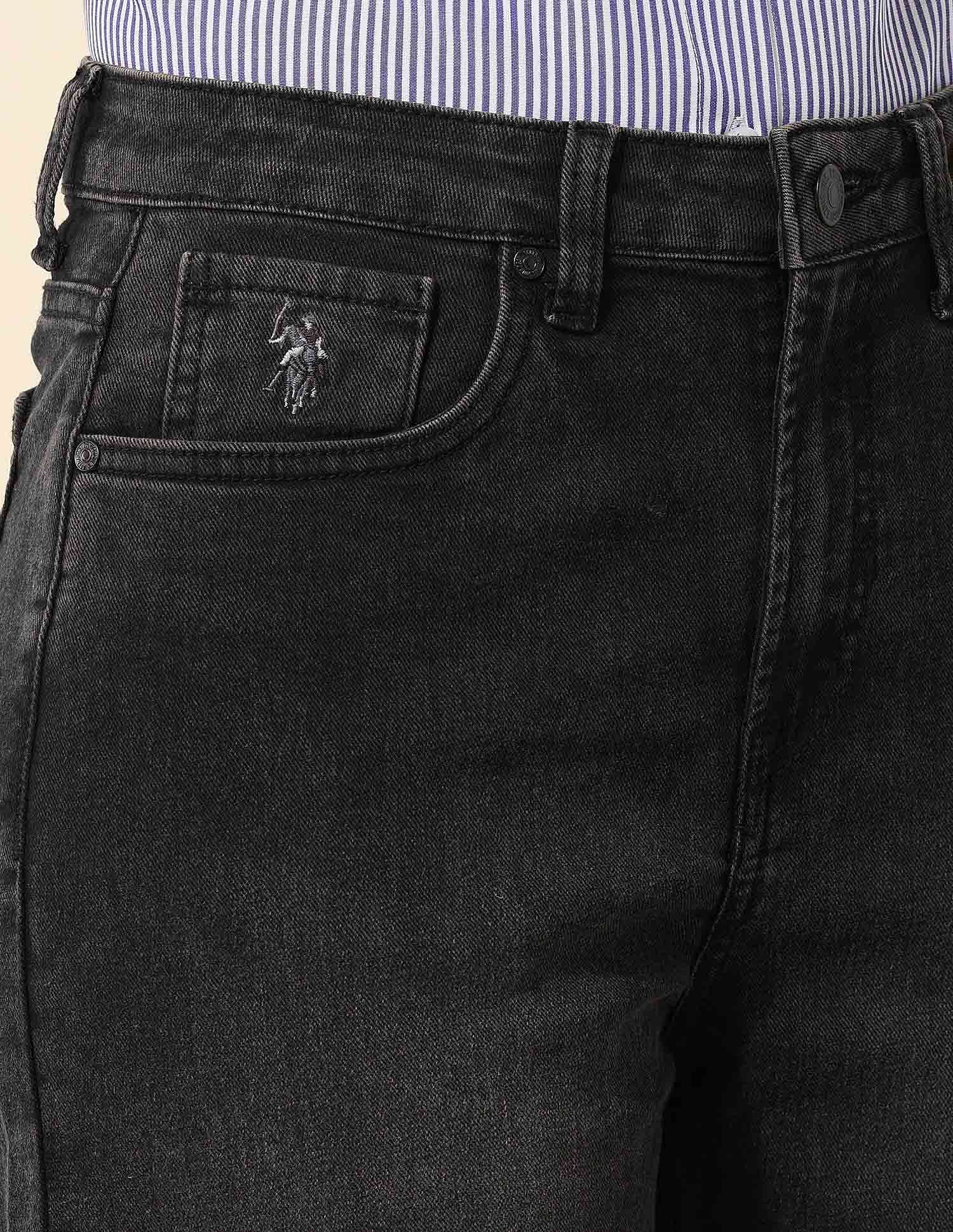 High Rise Mom Fit Jeans Dark Grey - U.S. POLO ASSN. | Large