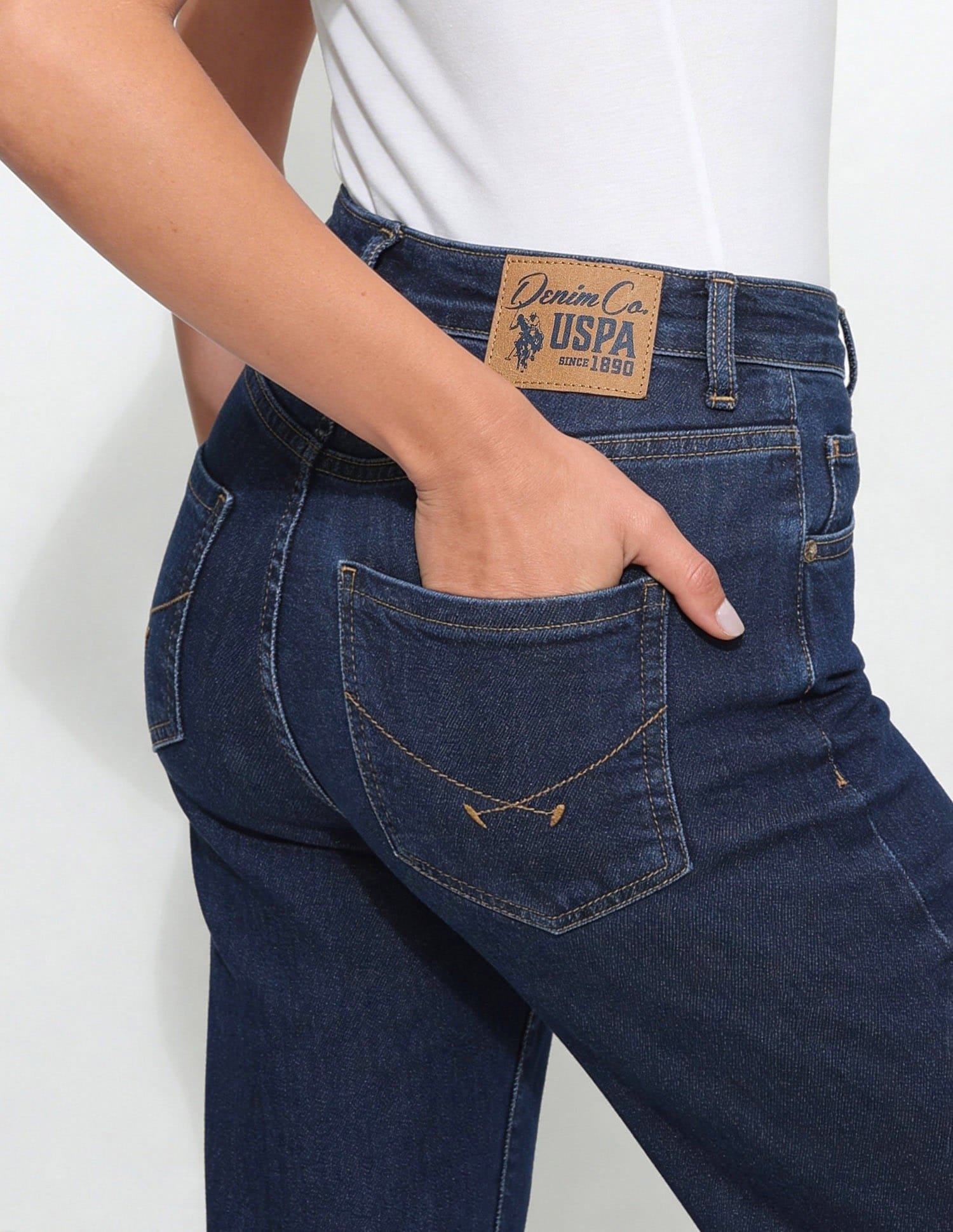 High Rise Straight Fit Jeans Blue - U.S. Polo Assn. India | Large