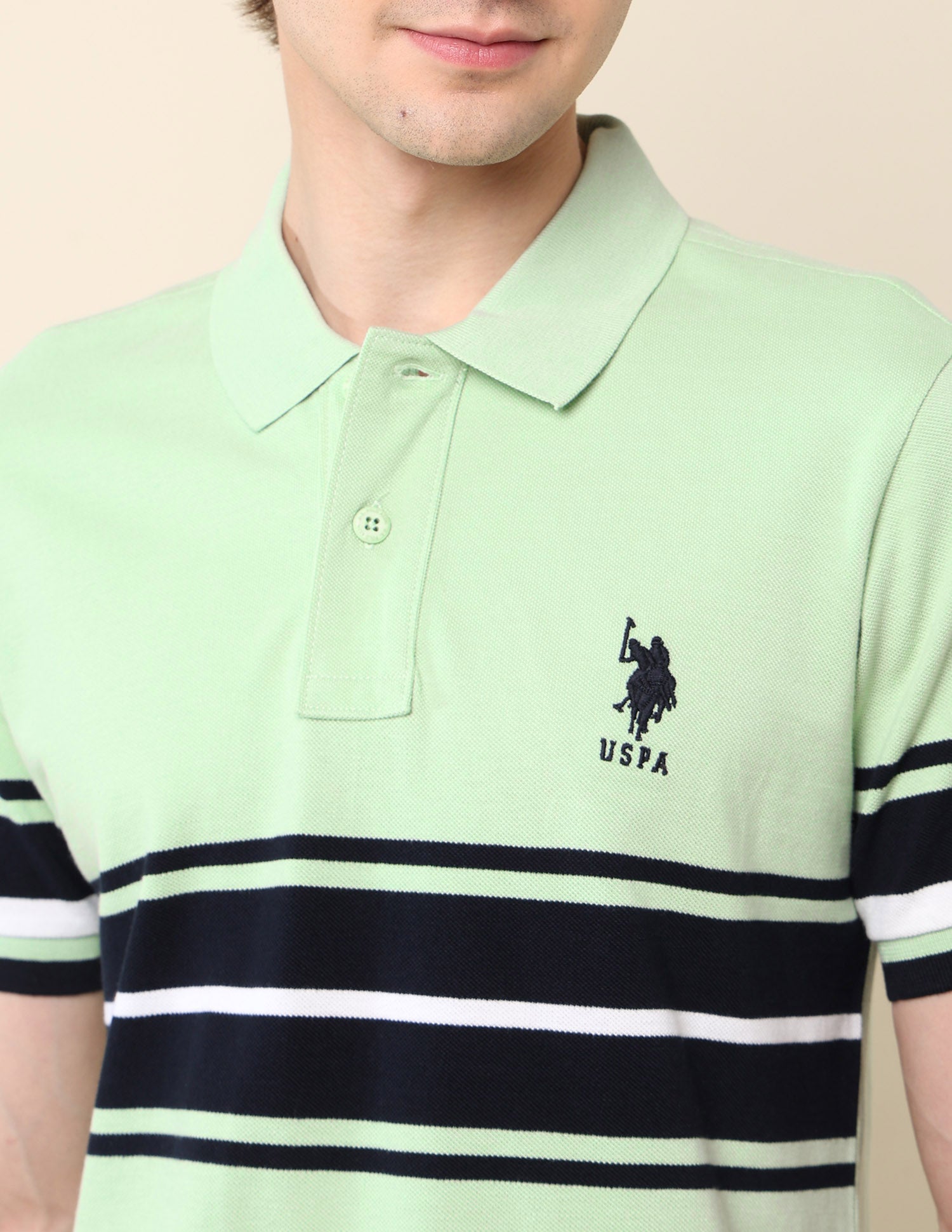 Colourblocked Classic Polo Shirt Light Green - U.S. POLO ASSN. | Large