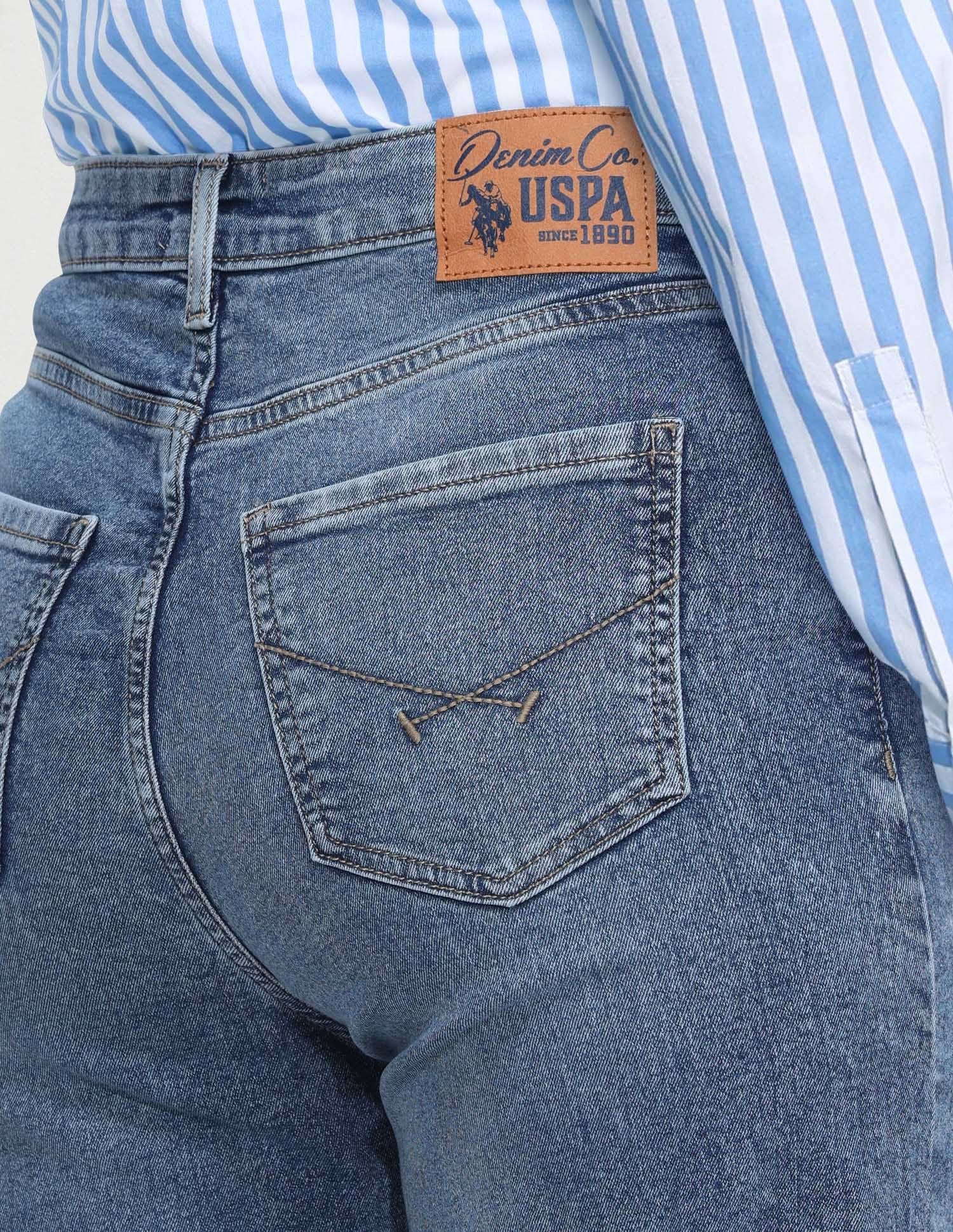 High Rise Straight Fit Jeans Blue - U.S. Polo Assn. India | Large