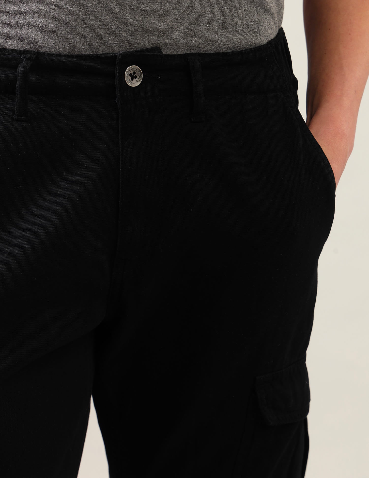 Harold Slim Straight Fit Mid Rise Cargos Black - U.S. Polo Assn. India | Large