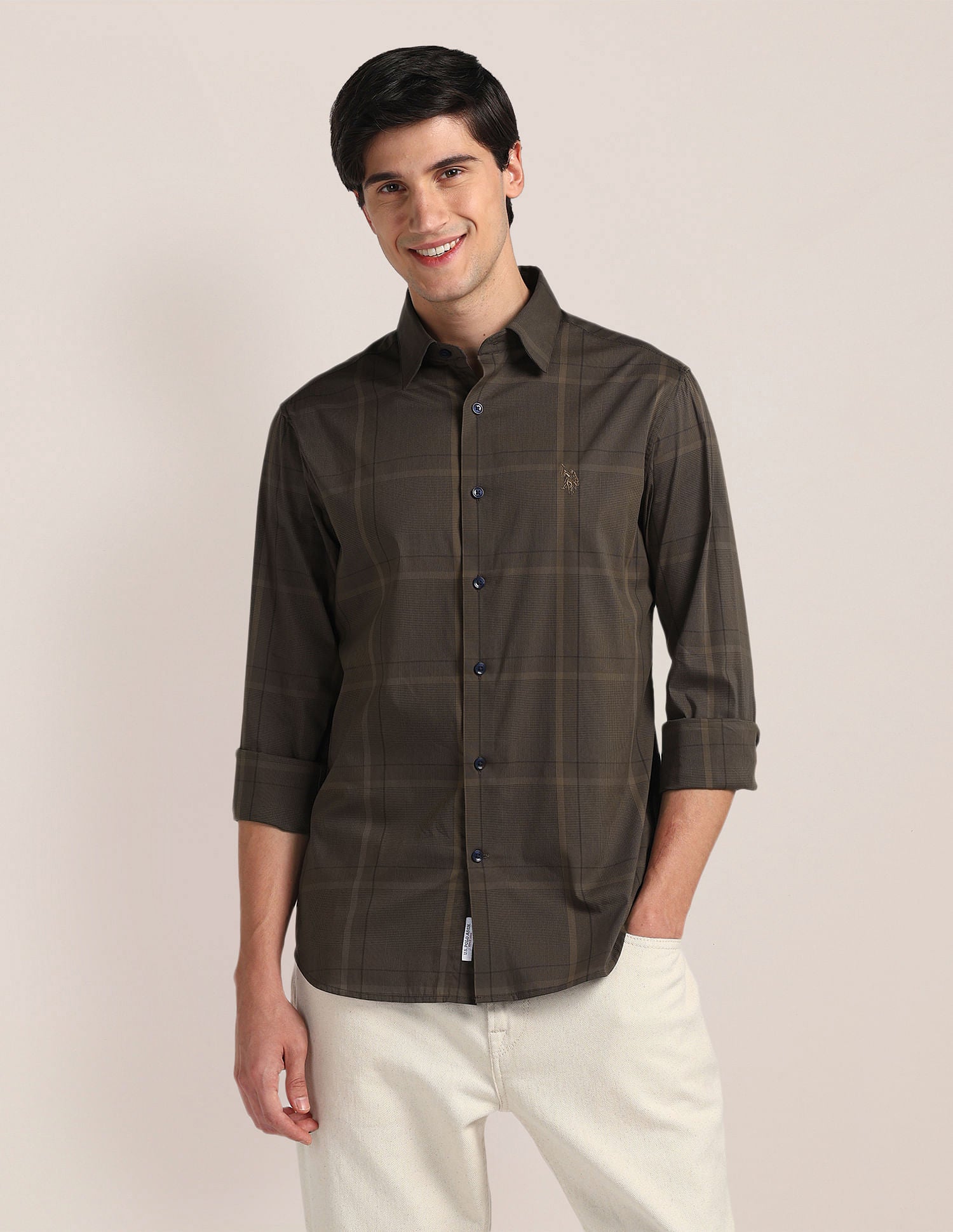 Tartan Check Regular Fit Shirt Brown - U.S. Polo Assn. India | Large
